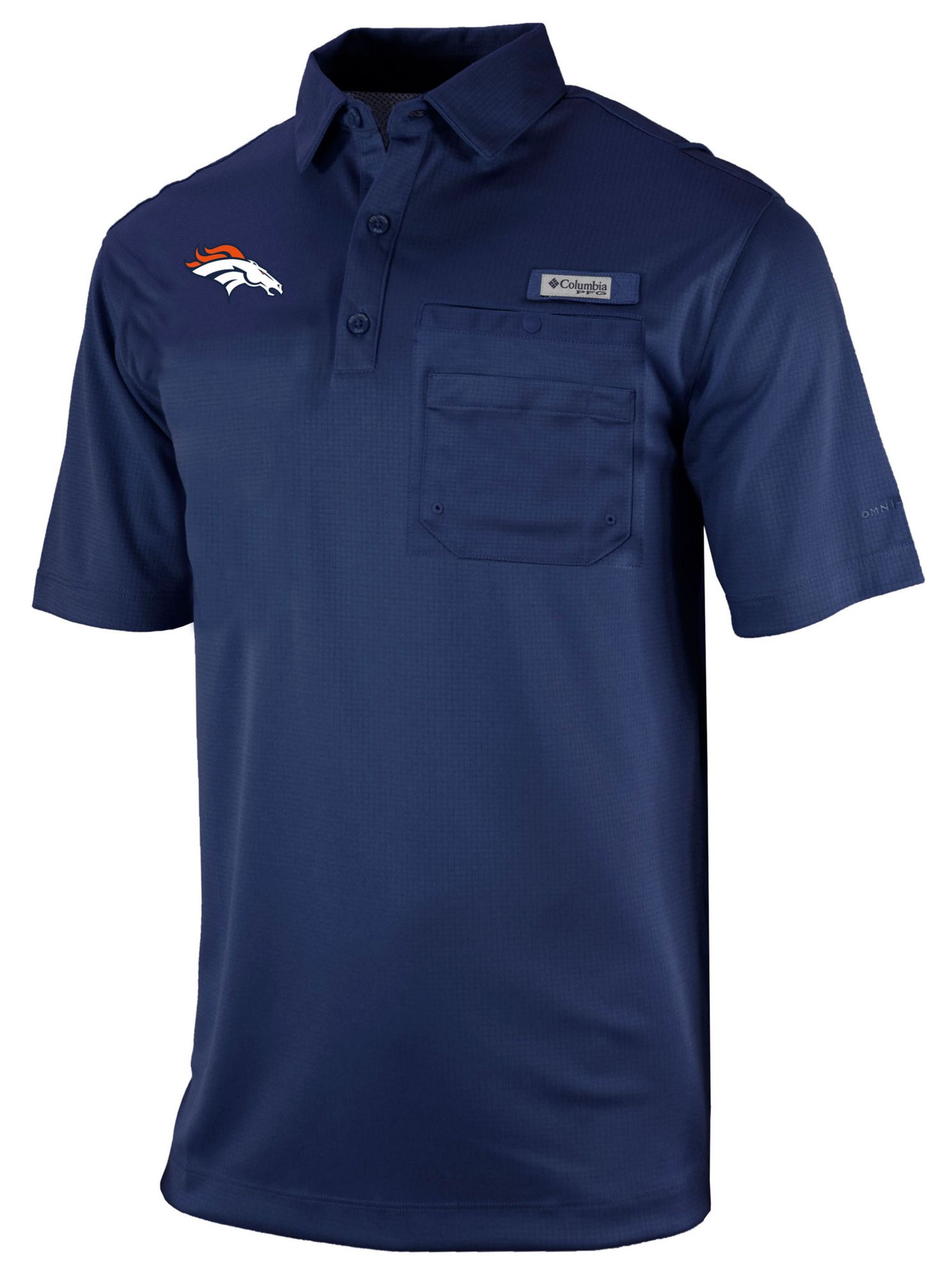 Columbia Men's Denver Broncos Navy Flycaster Polo