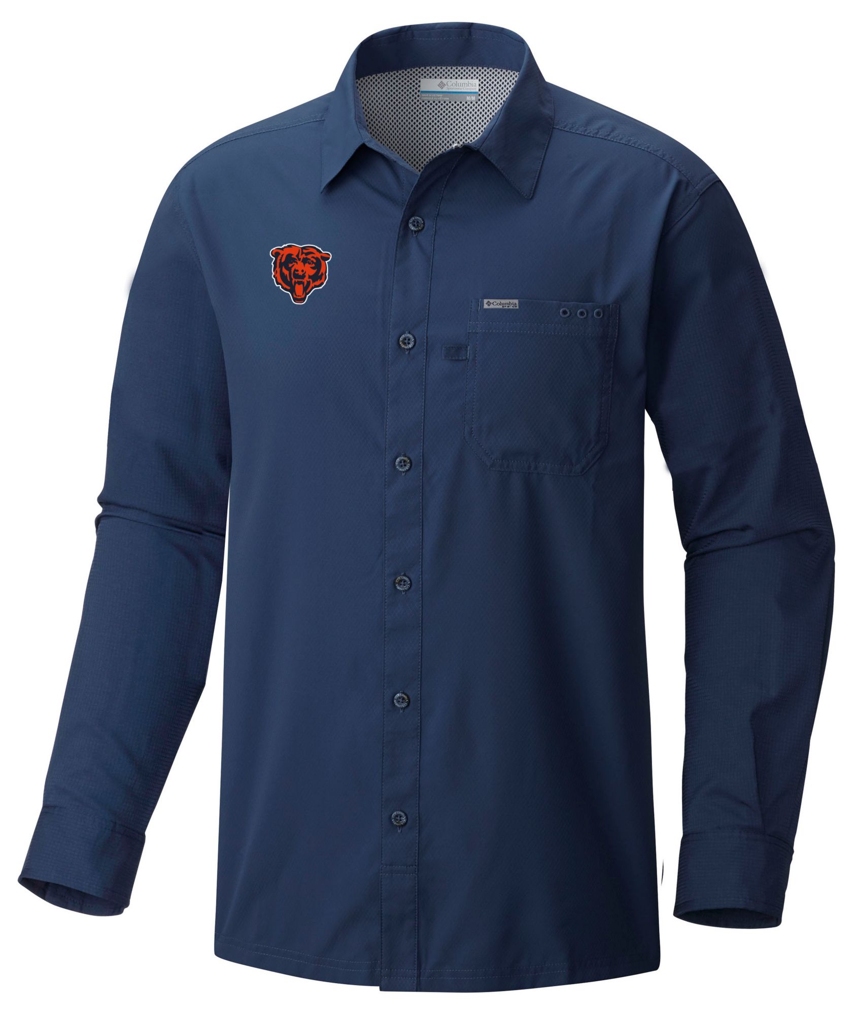 Columbia Men's Chicago Bears Navy Slack Tide Long Sleeve T-Shirt