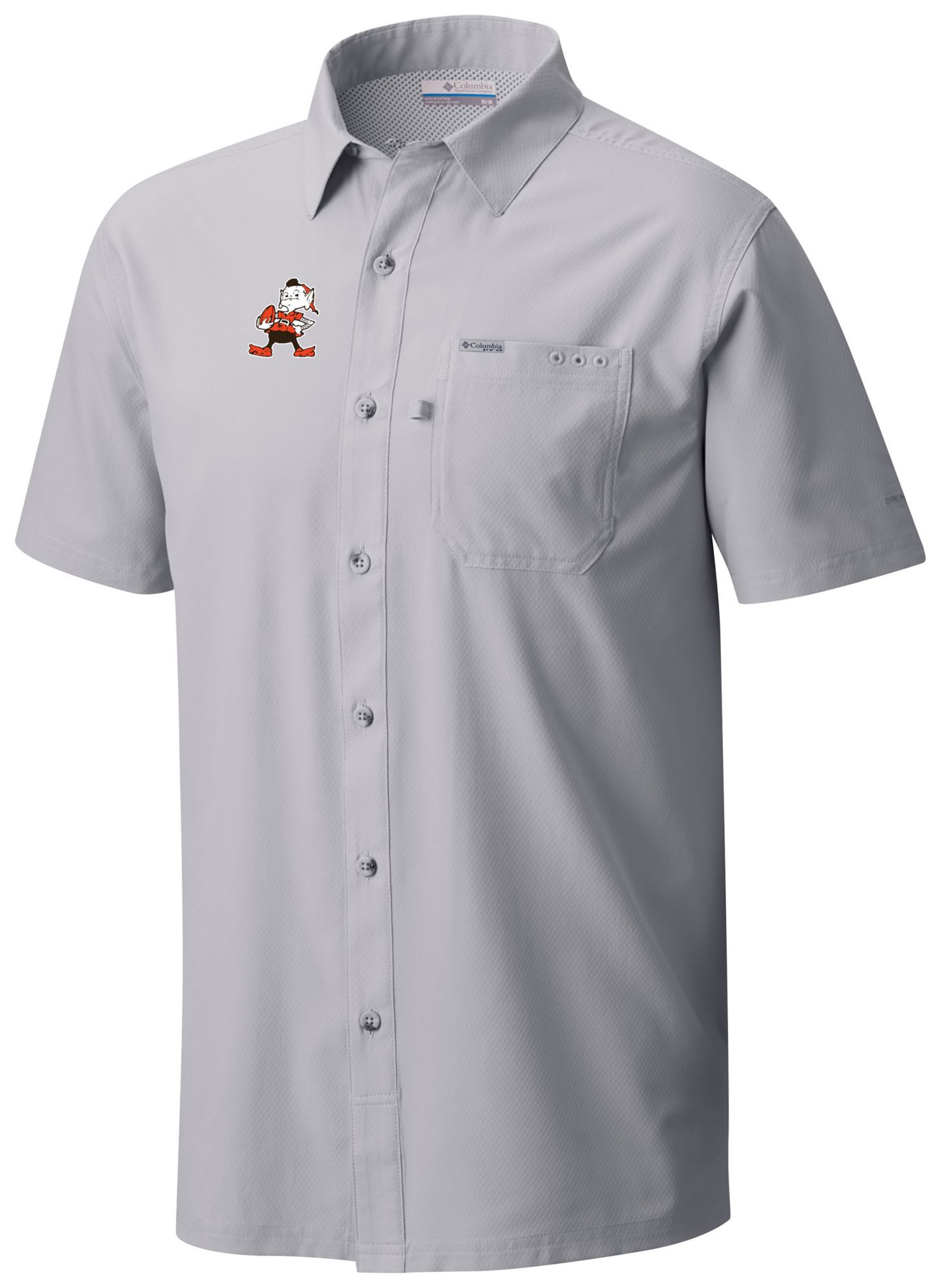 Columbia Men's Cleveland Browns Grey Slacktide Short Sleeve Shirt