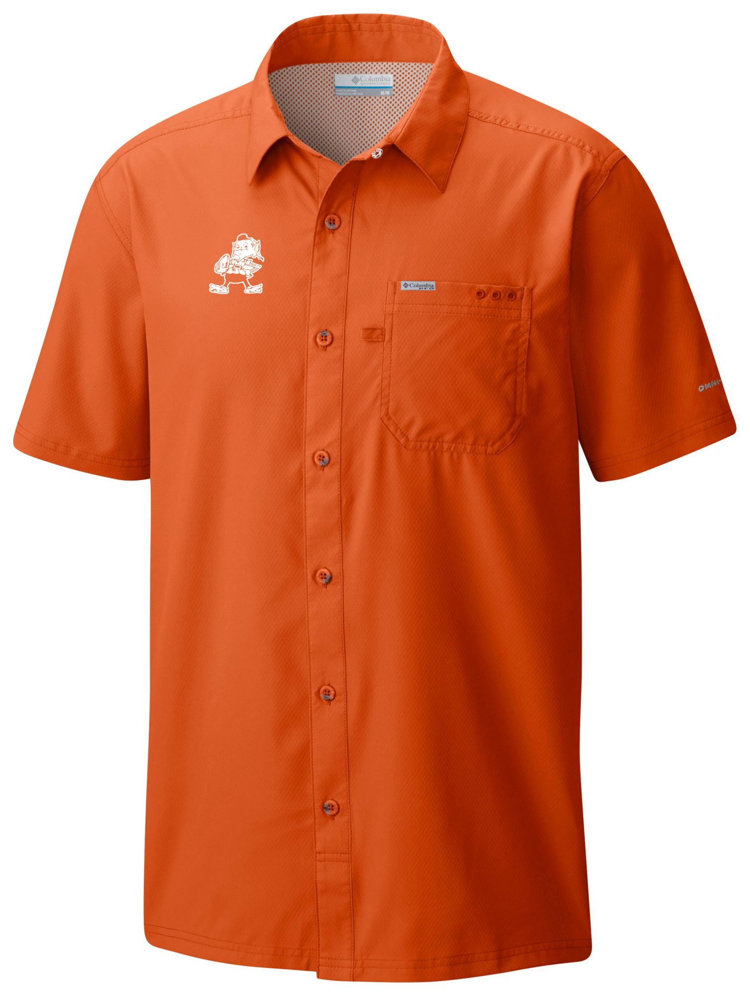 Columbia Men's Cleveland Browns Orange Slacktide Short Sleeve Shirt