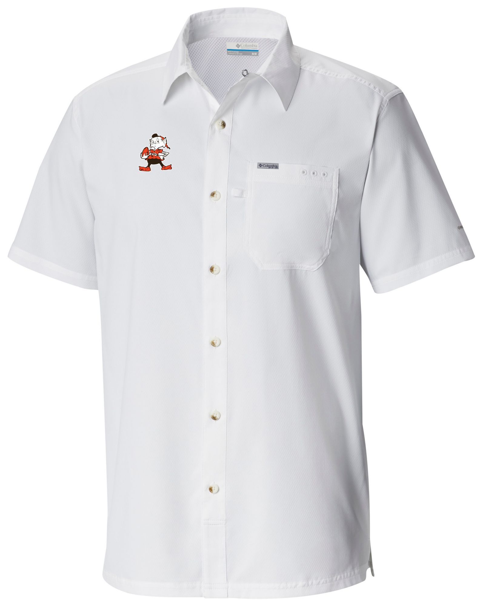 Columbia Men's Cleveland Browns White Slacktide Short Sleeve Shirt