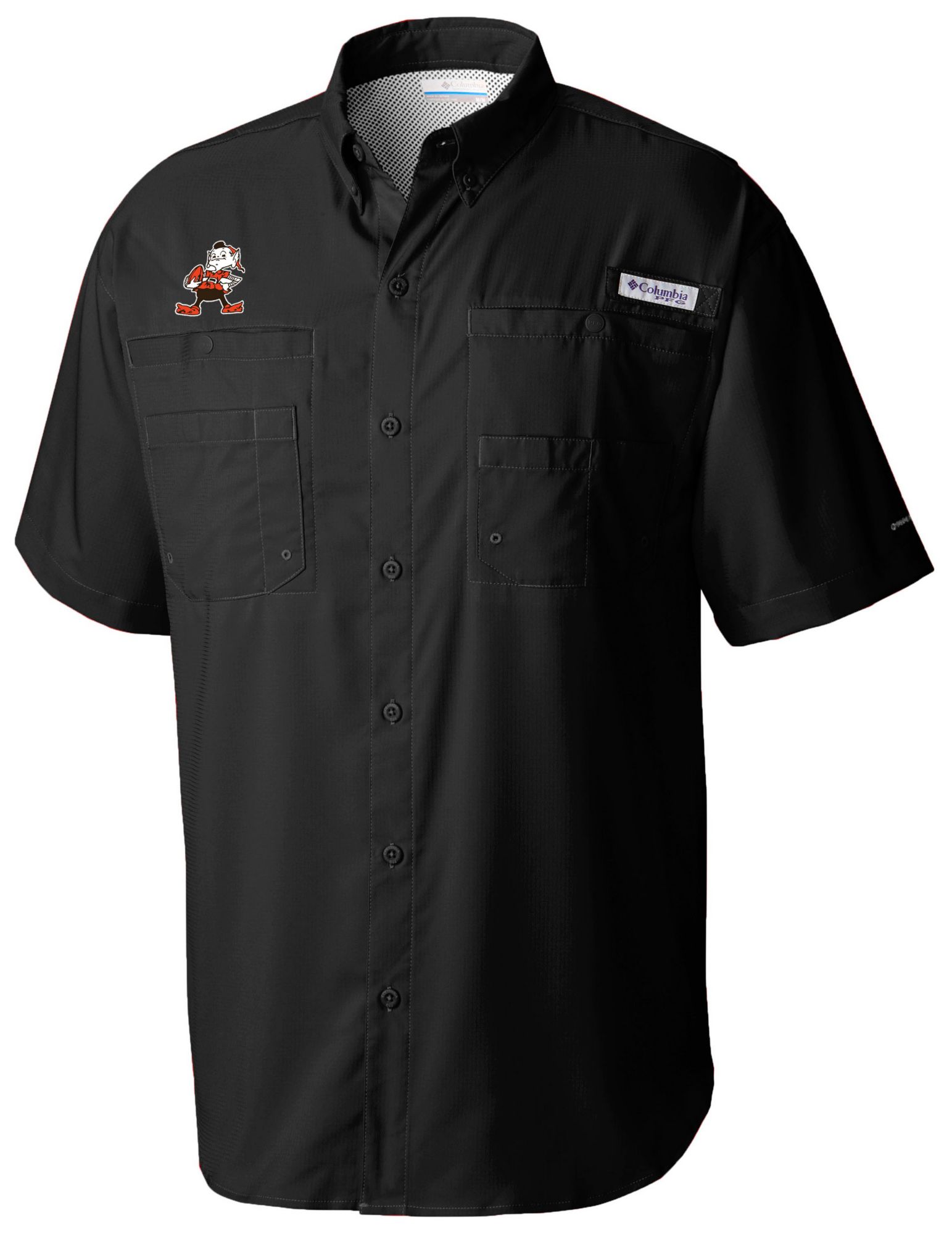 Columbia Men's Cleveland Browns Black Tamiami Short Sleeve Shirt