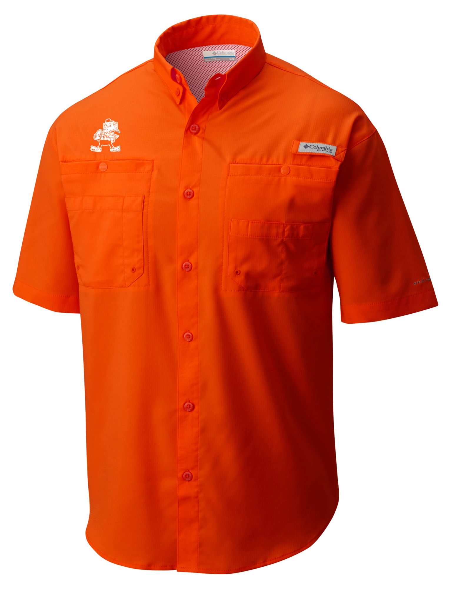 Columbia Men's Cleveland Browns Orange Tamiami Short Sleeve Shirt
