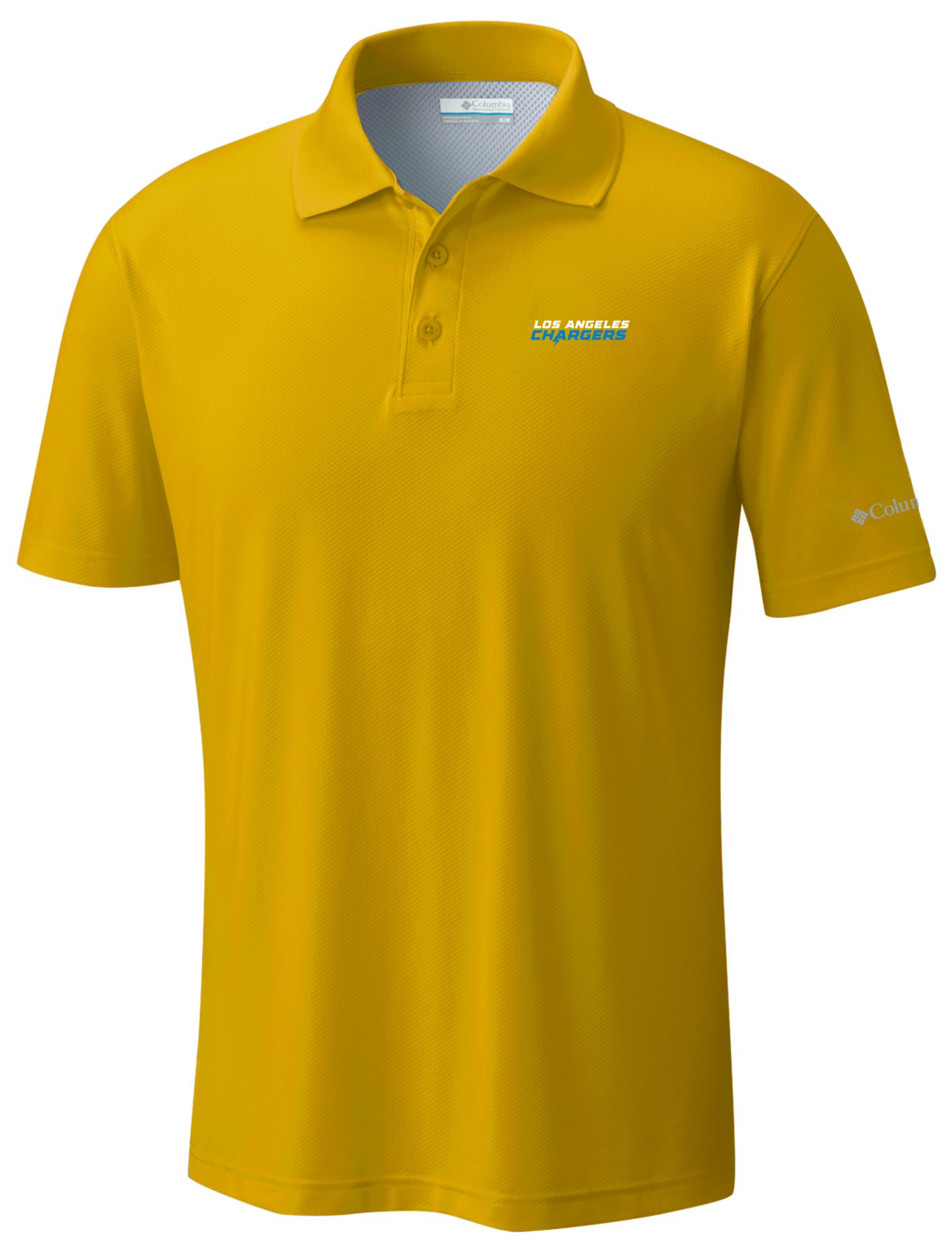 Columbia Men's Los Angeles Chargers Yellow Low Drag Polo
