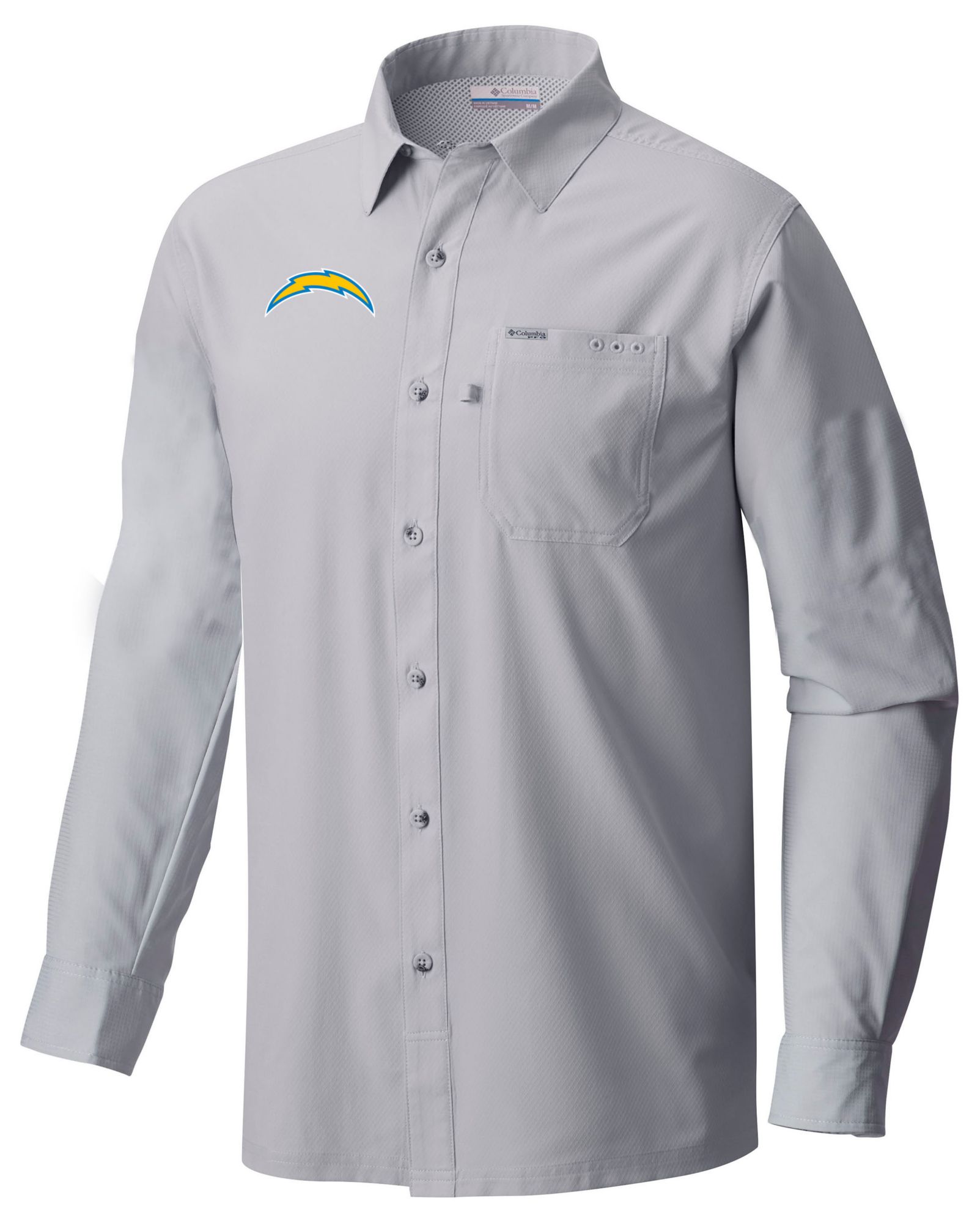 Columbia Men's Los Angeles Chargers Grey Slack Tide Long Sleeve T-Shirt