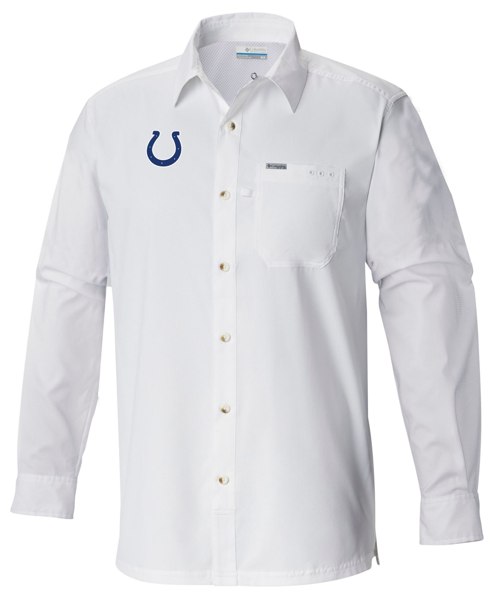 Columbia Men's Indianapolis Colts White Slack Tide Long Sleeve T-Shirt