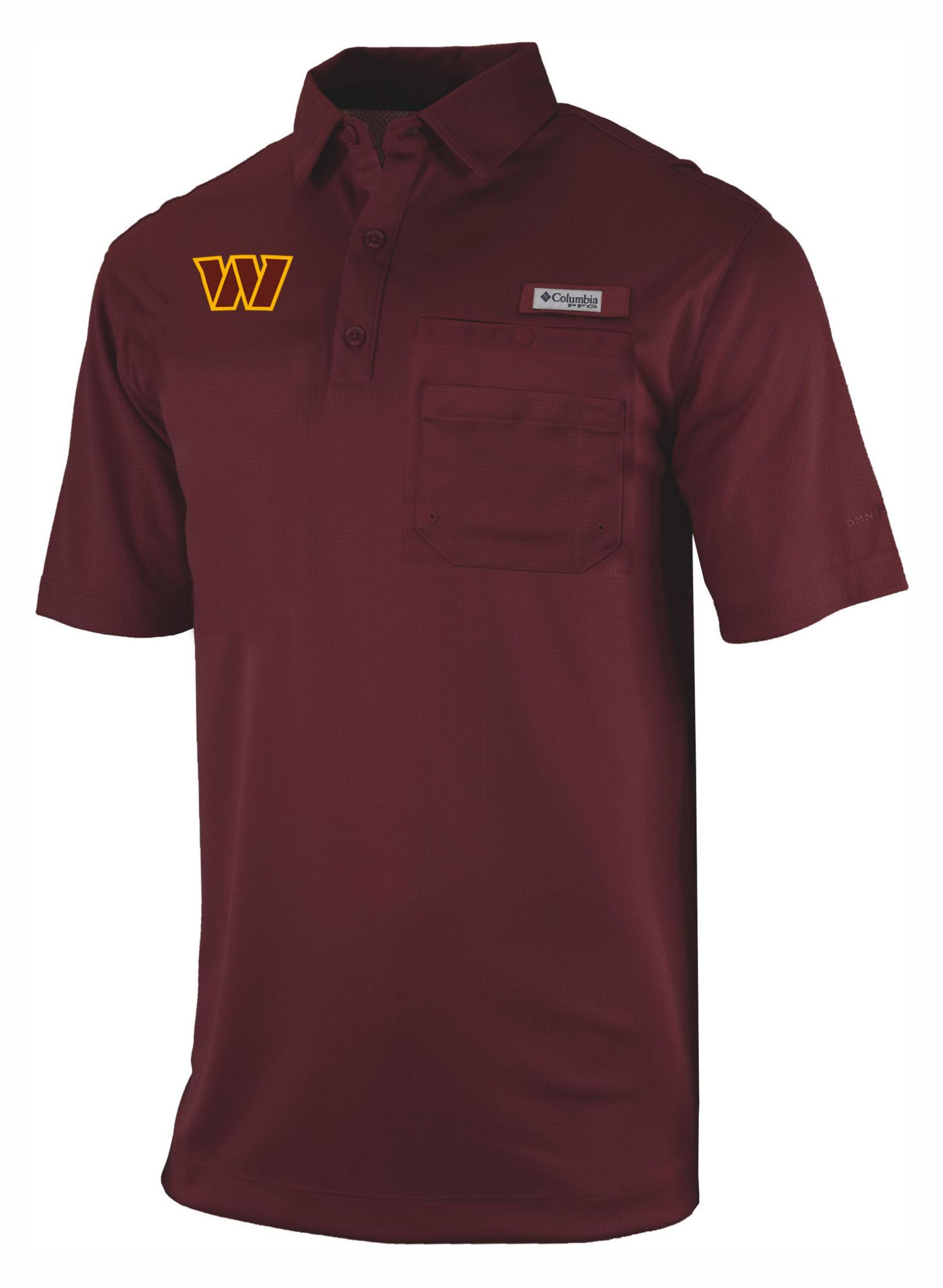 Columbia Men's Washington Commanders Maroon Flycaster Polo