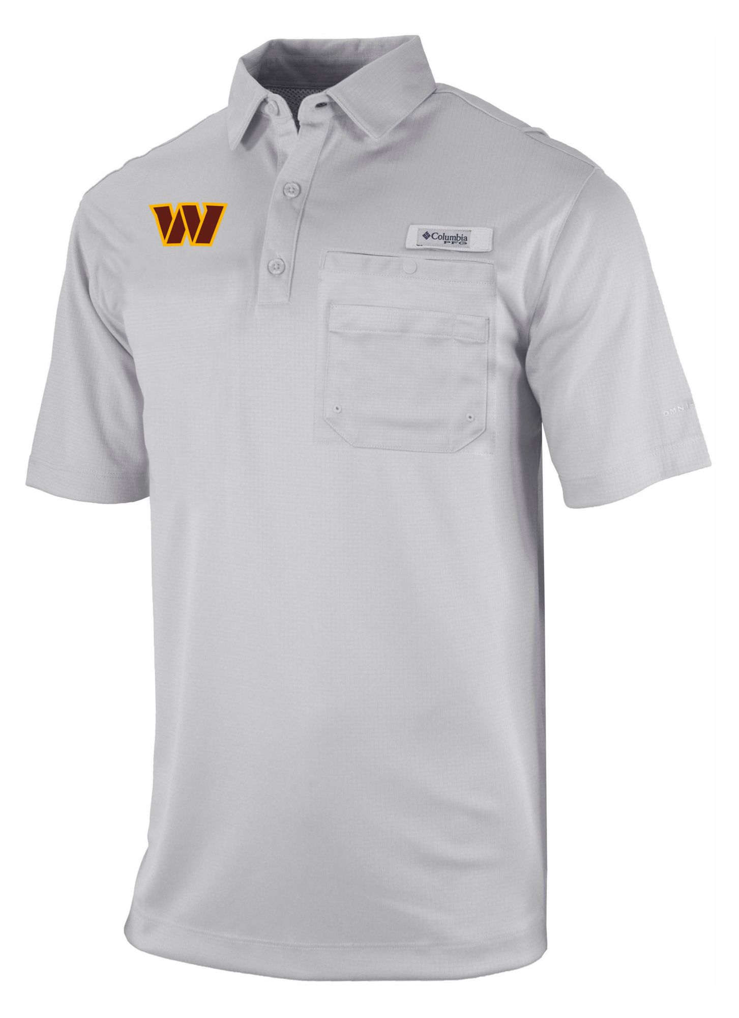 Columbia Men's Washington Commanders Grey Flycaster Polo