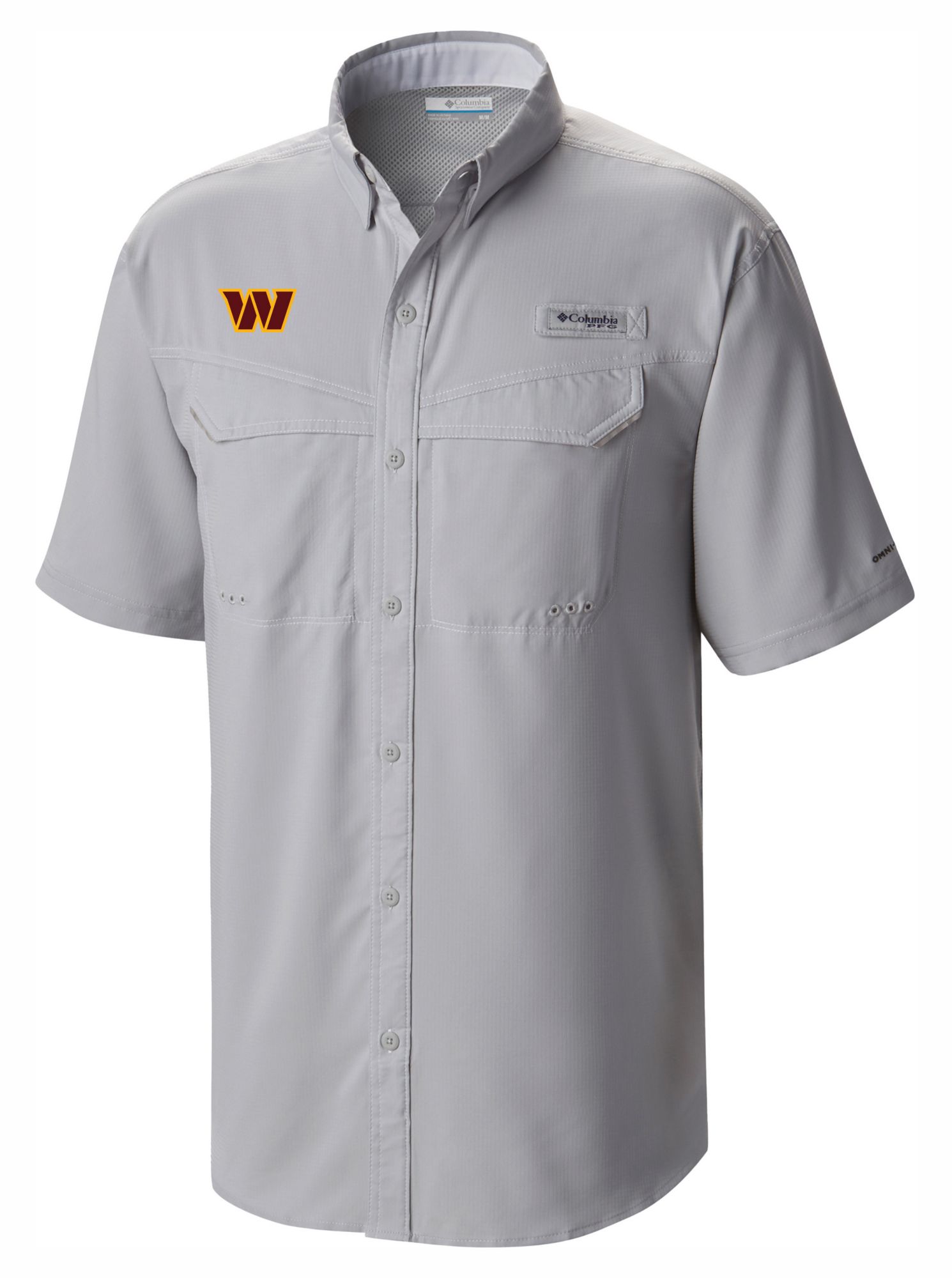Columbia Men's Washington Commanders Grey Low Drag Button Down Shirt