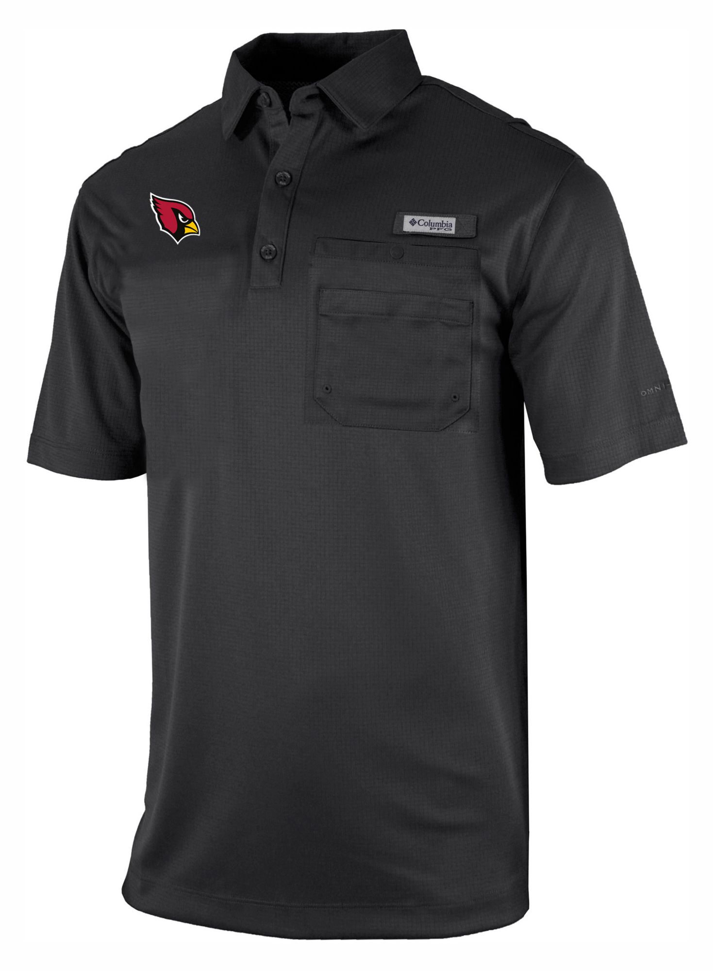 Columbia Men's Arizona Cardinals Black Flycaster Polo