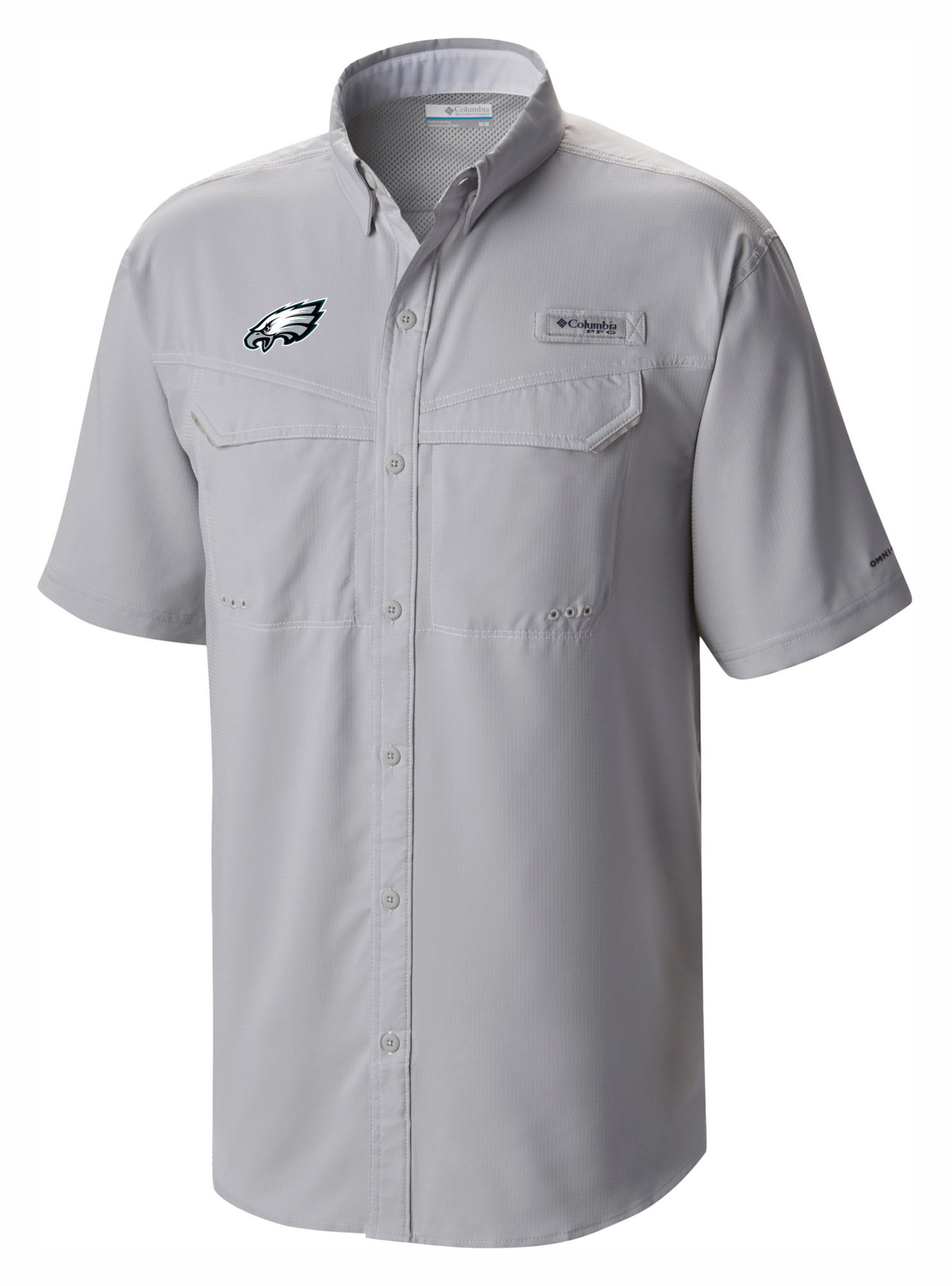 Columbia Men's Philadelphia Eagles Grey Low Drag Button Down Shirt