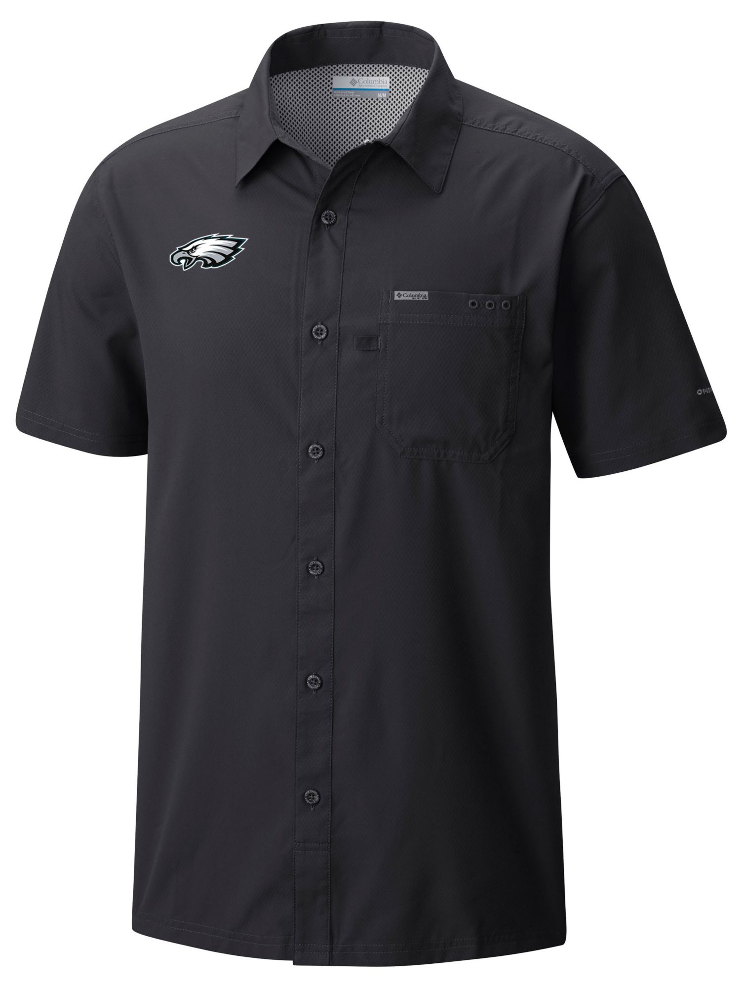 Columbia Men's Philadelphia Eagles Black Slack Tide Button Down Shirt