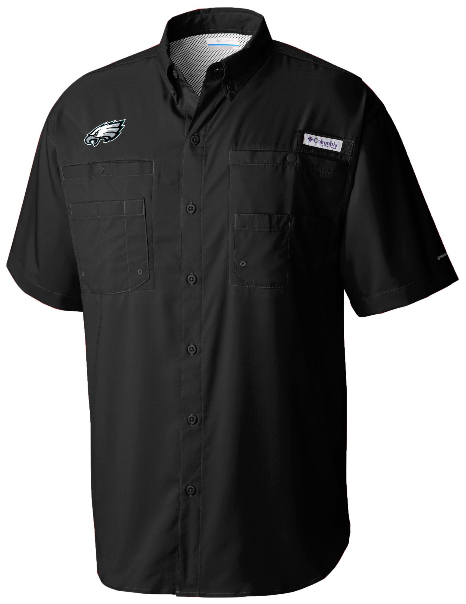 Columbia Men's Philadelphia Eagles Black Tamiami Short Sleeve Shirt