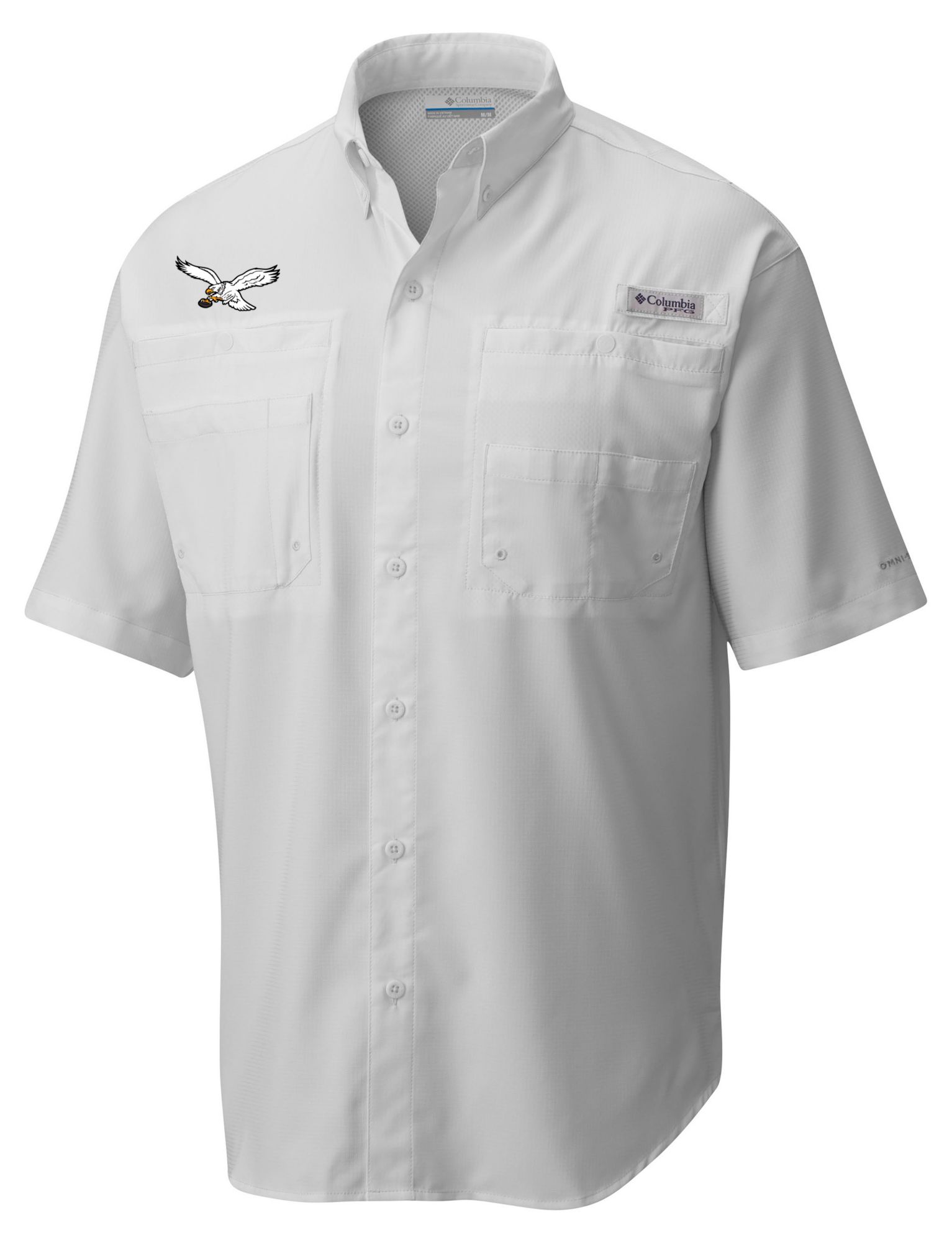 Columbia Men's Philadelphia Eagles White Tamiami Short Sleeve Shirt