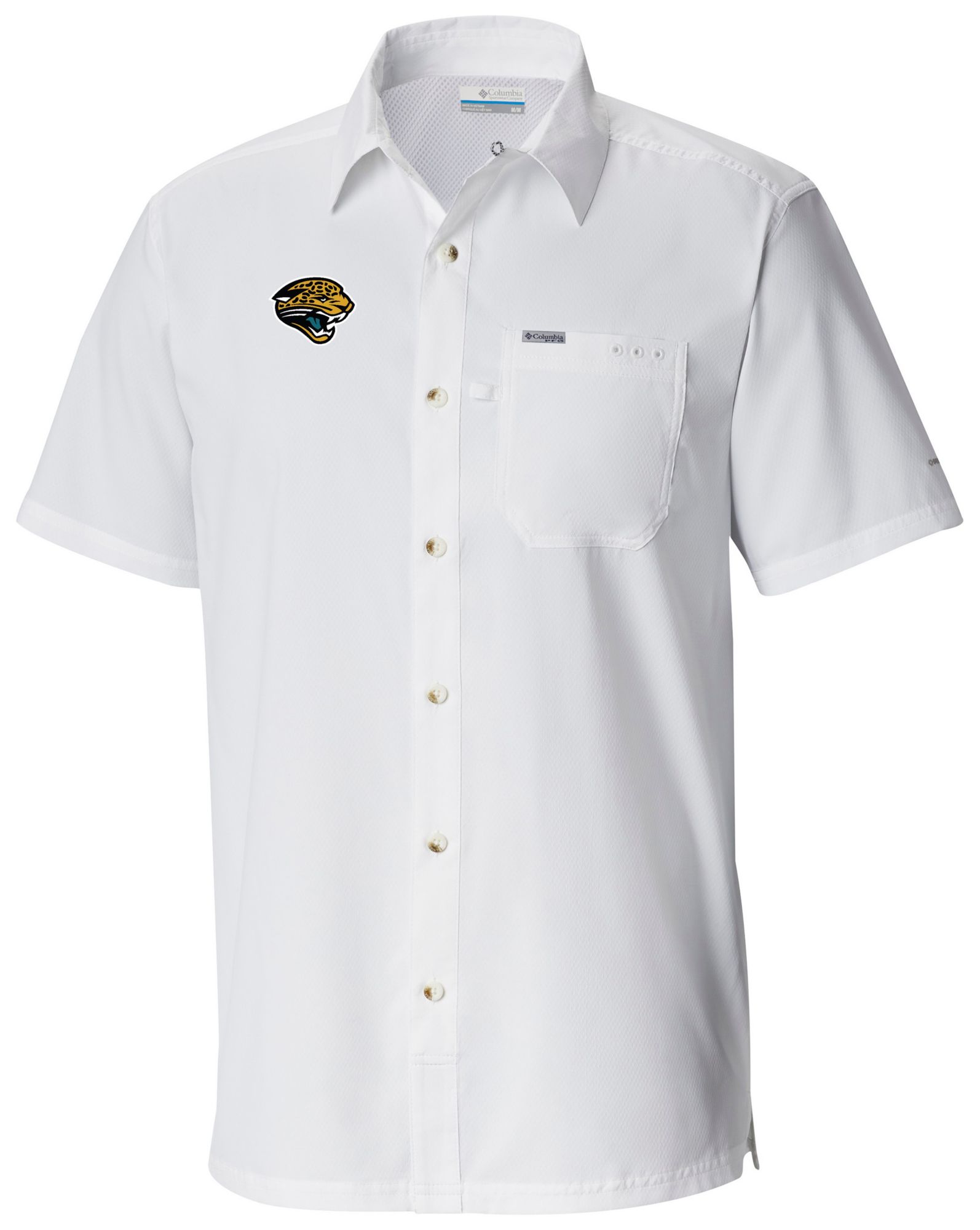 Columbia Men's Jacksonville Jaguars White Slacktide Short Sleeve Shirt