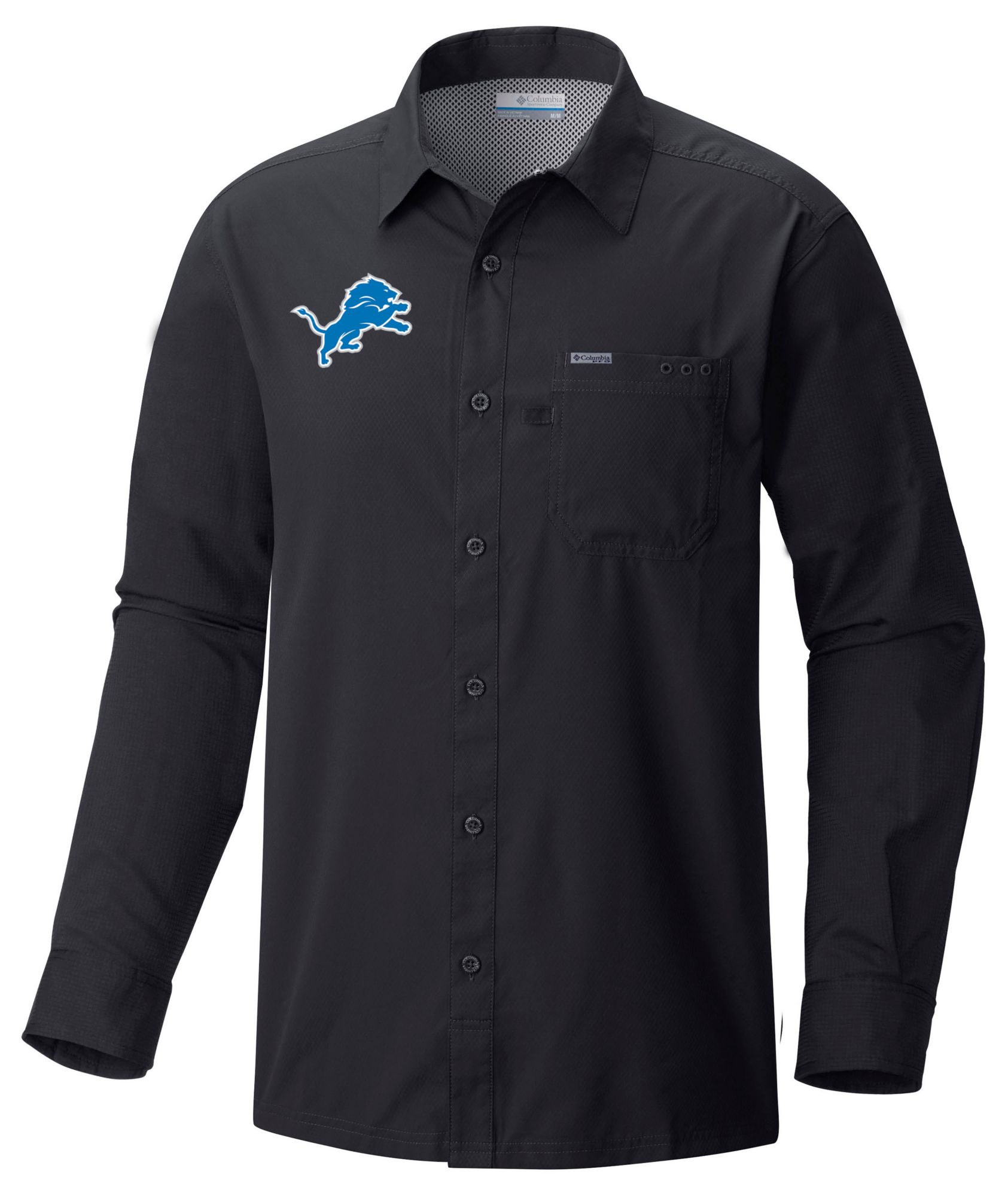 Columbia Men's Detroit Lions Black Slack Tide Long Sleeve T-Shirt