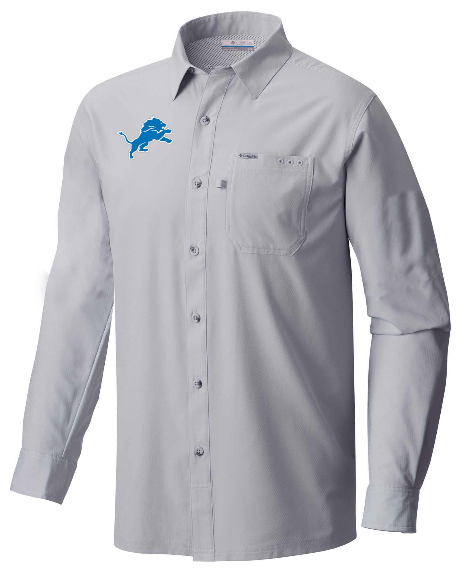 Columbia Men's Detroit Lions Grey Slack Tide Long Sleeve T-Shirt