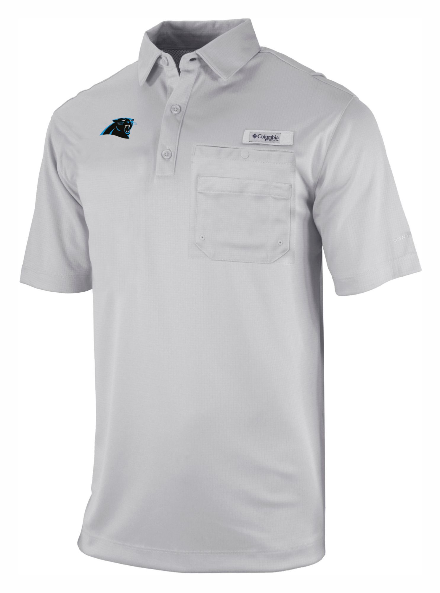 Columbia Men's Carolina Panthers Grey Flycaster Polo