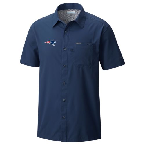 Columbia Men's New England Patriots Navy Low Drag Offshore Polo