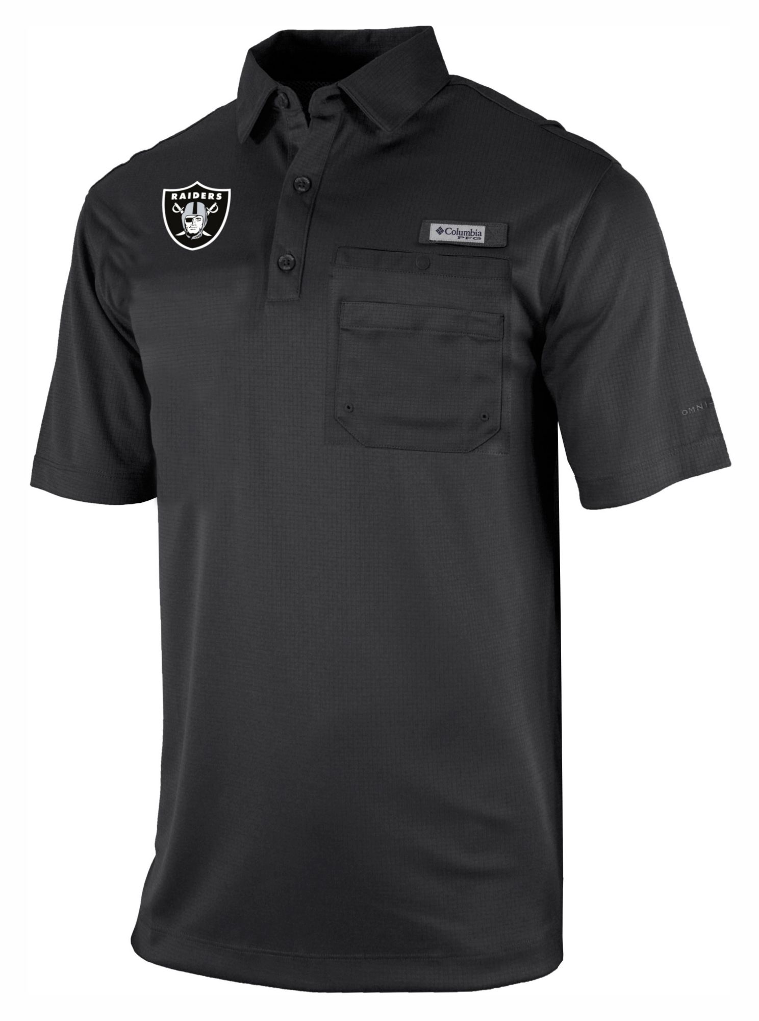 Columbia Men's Las Vegas Raiders Black Flycaster Polo