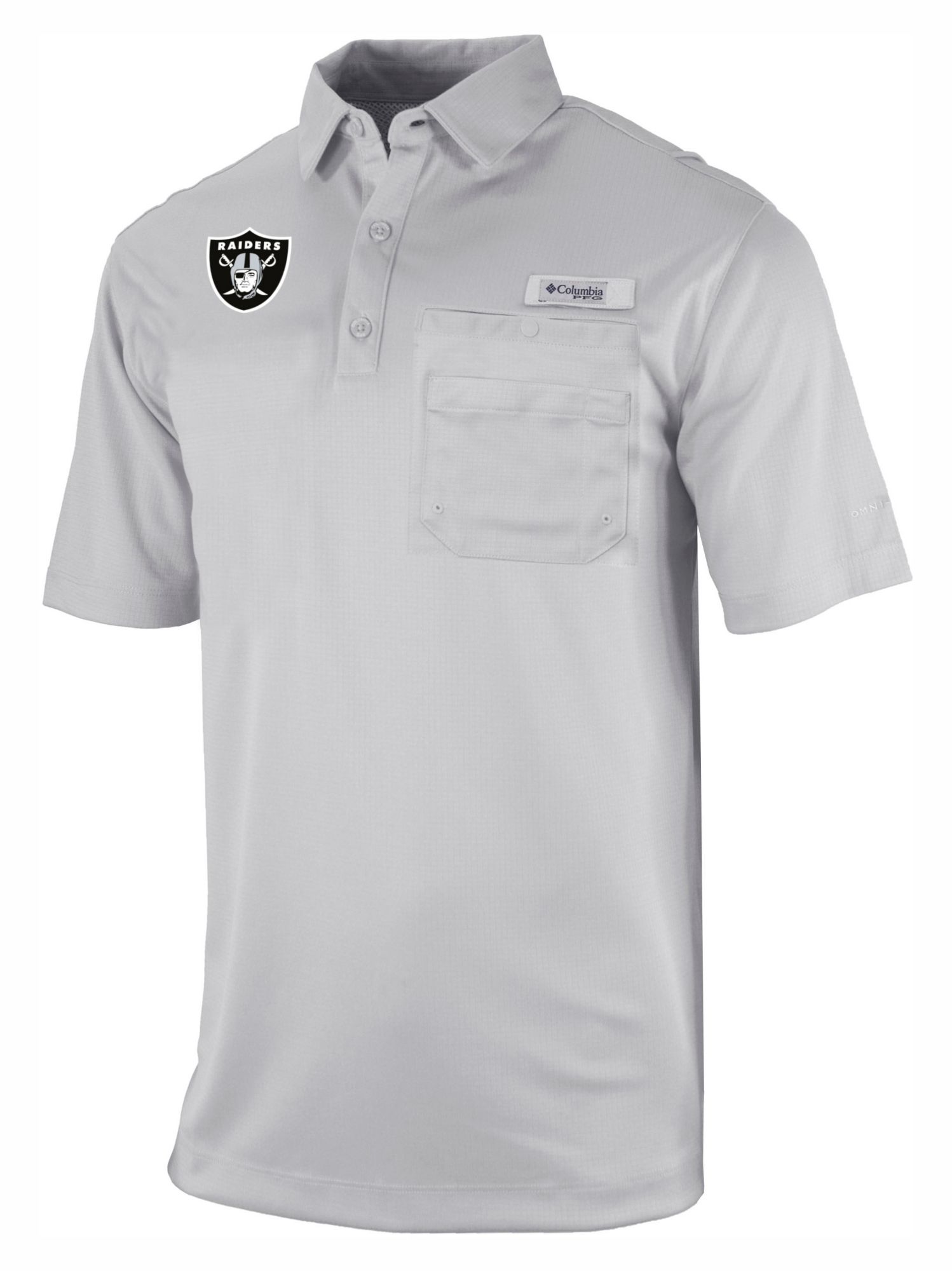 Columbia Men's Las Vegas Raiders Grey Flycaster Polo