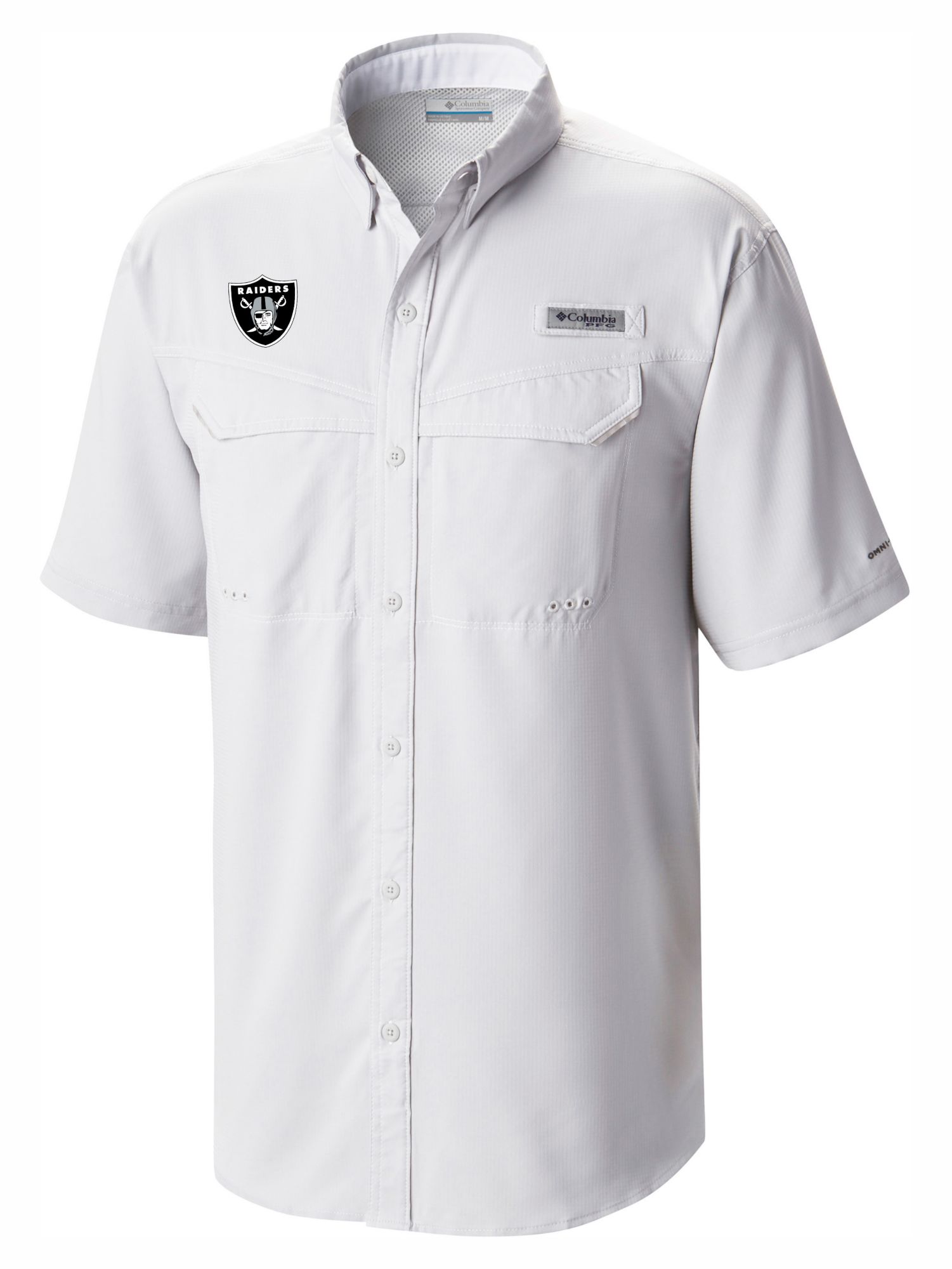 Columbia Men's Las Vegas Raiders White Low Drag Button Down Shirt