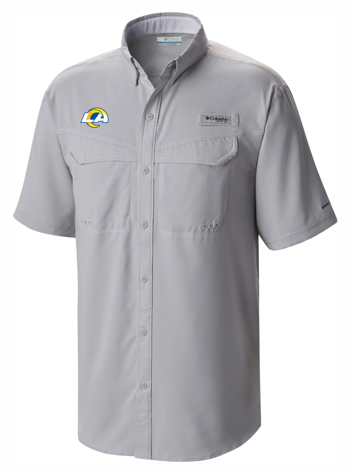 Columbia Men's Los Angeles Rams Grey Low Drag Button Down Shirt