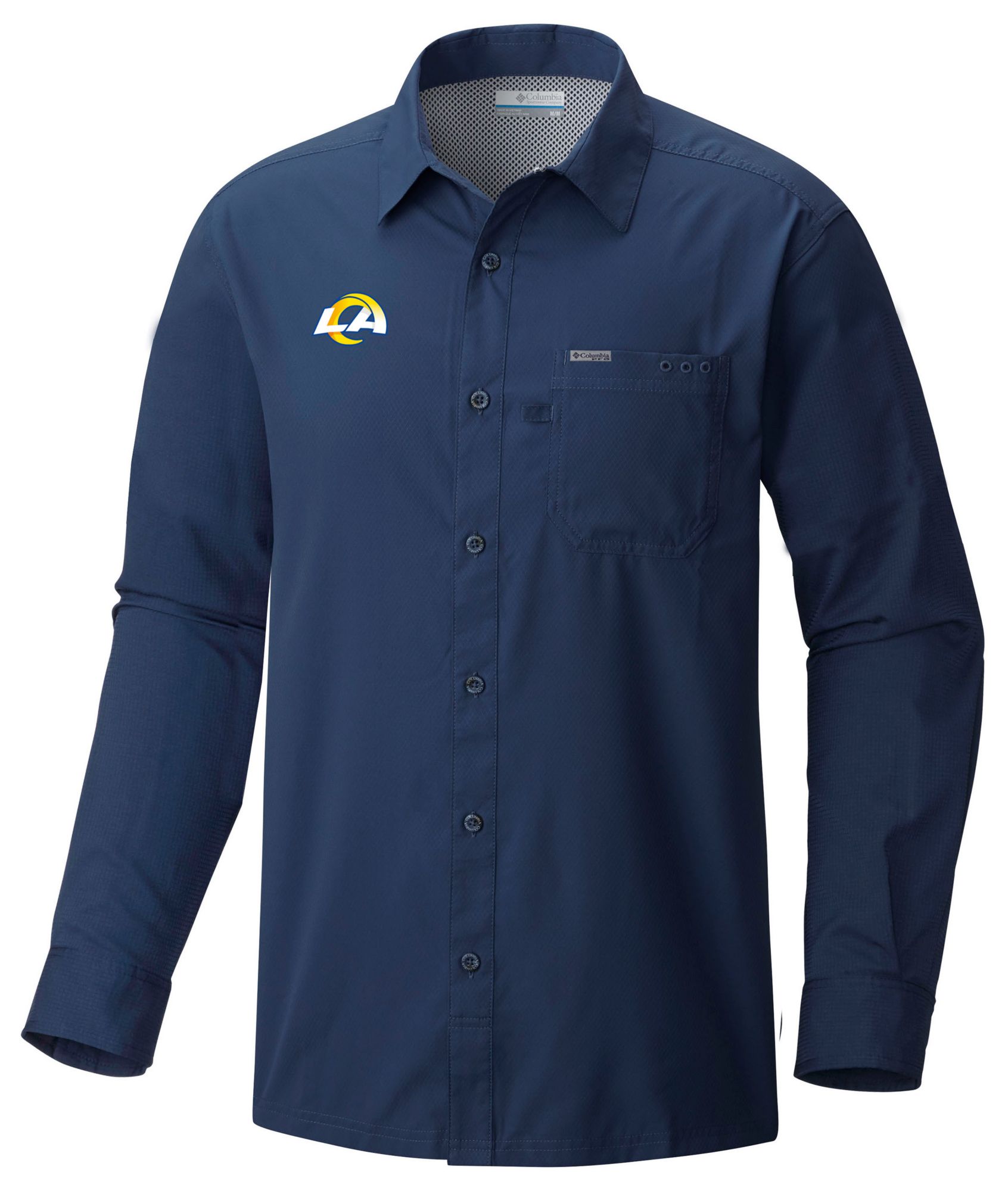 Columbia Men's Los Angeles Rams Navy Slack Tide Long Sleeve T-Shirt
