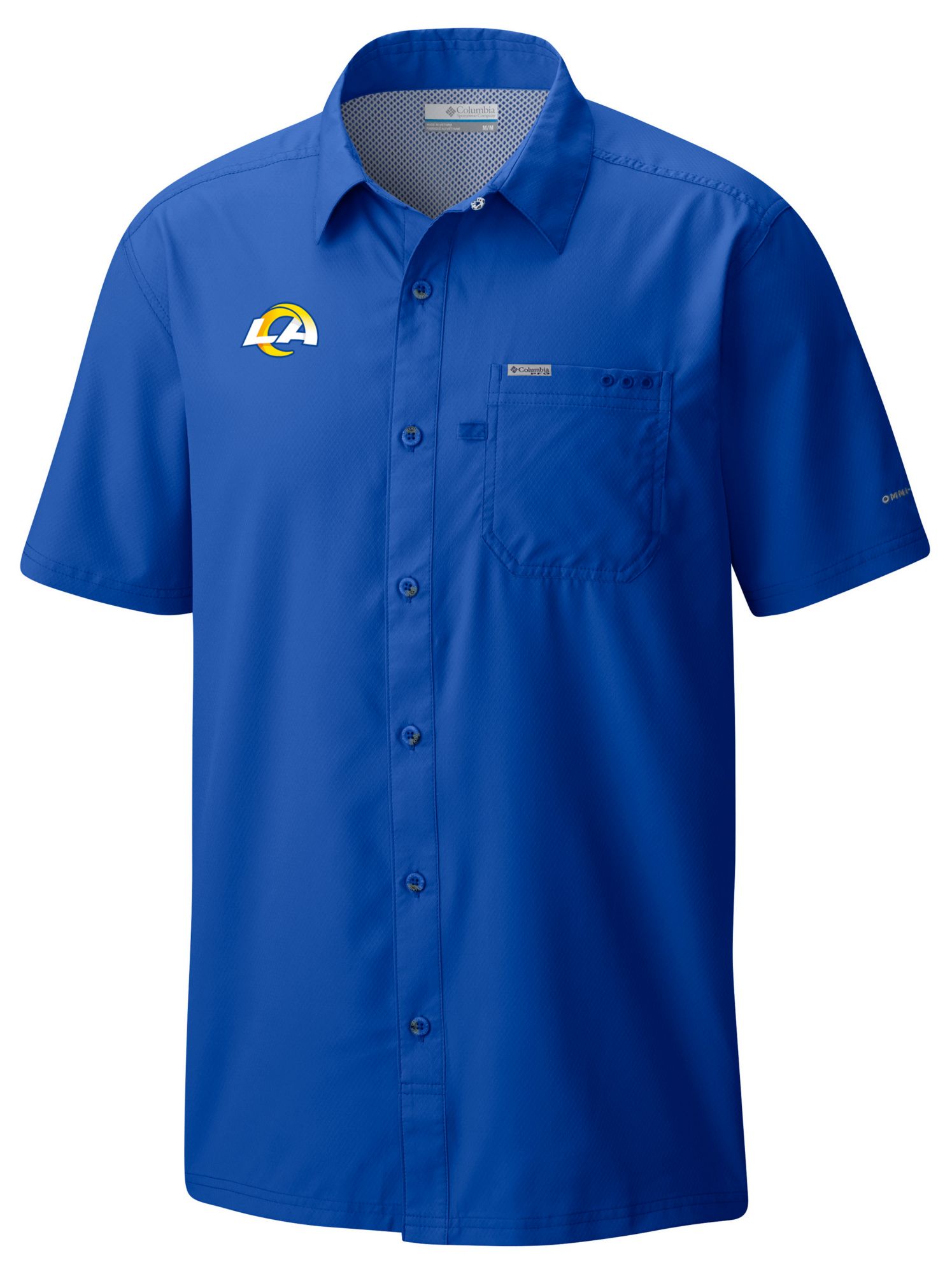 Columbia Men's Los Angeles Rams Blue Slack Tide Button Down Shirt