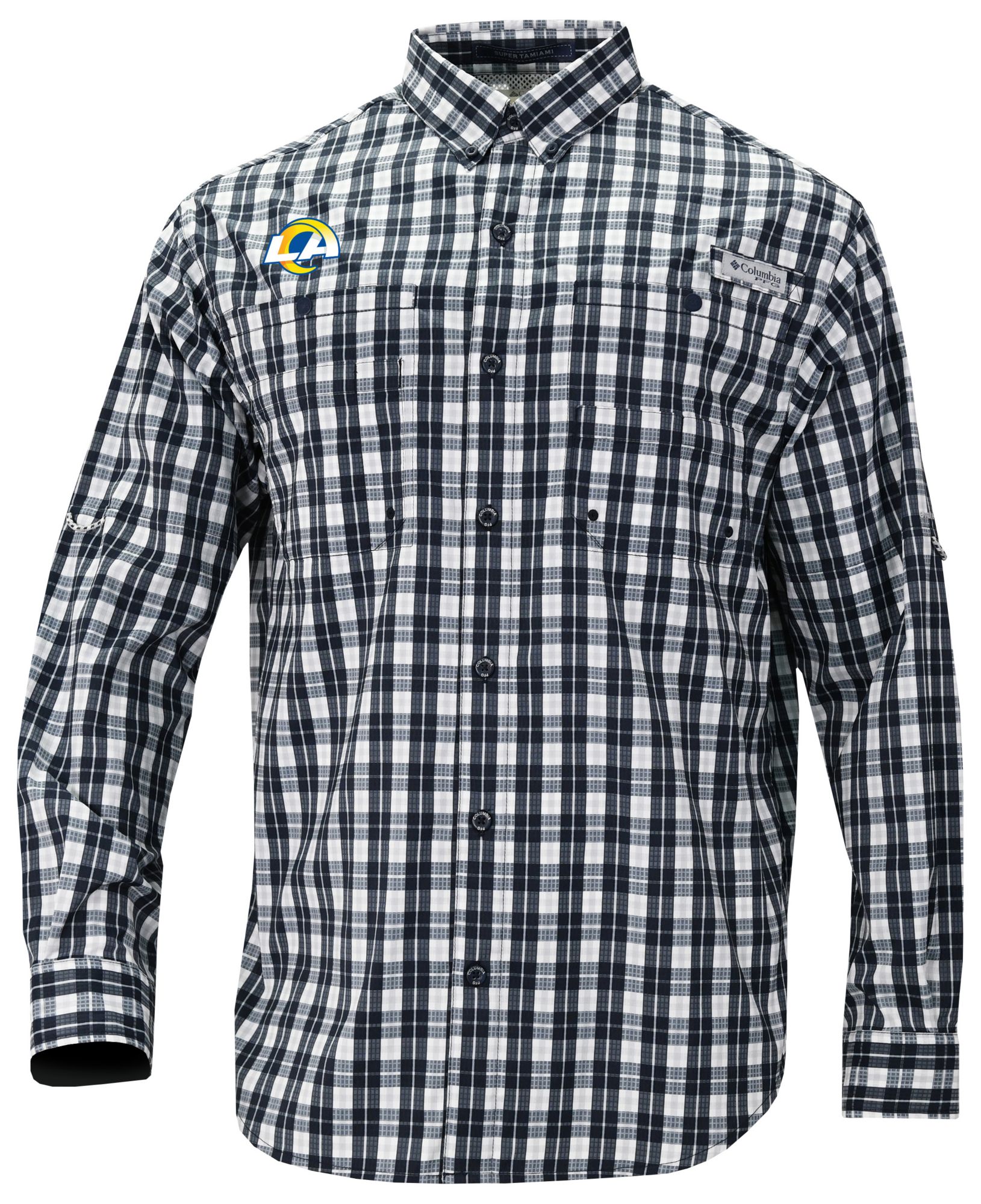 Columbia Men's Los Angeles Rams Navy Super Tamiami Long Sleeve Shirt