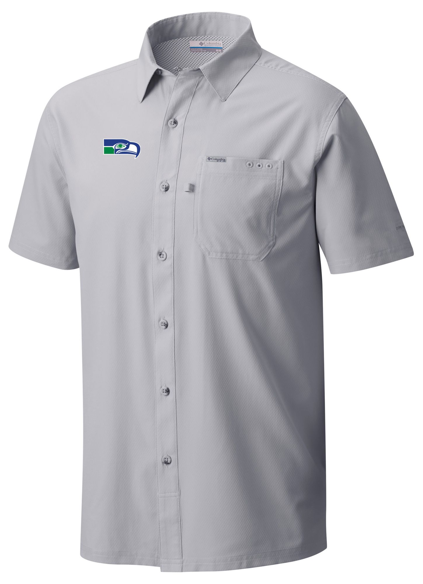 Columbia Men's Seattle Seahawks Grey Slack Tide Button Down Shirt
