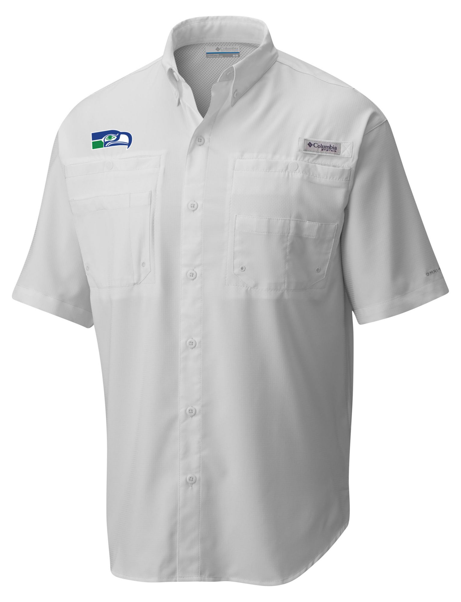 Columbia Men's Seattle Seahawks White Tamiami Short Sleeve Shirt