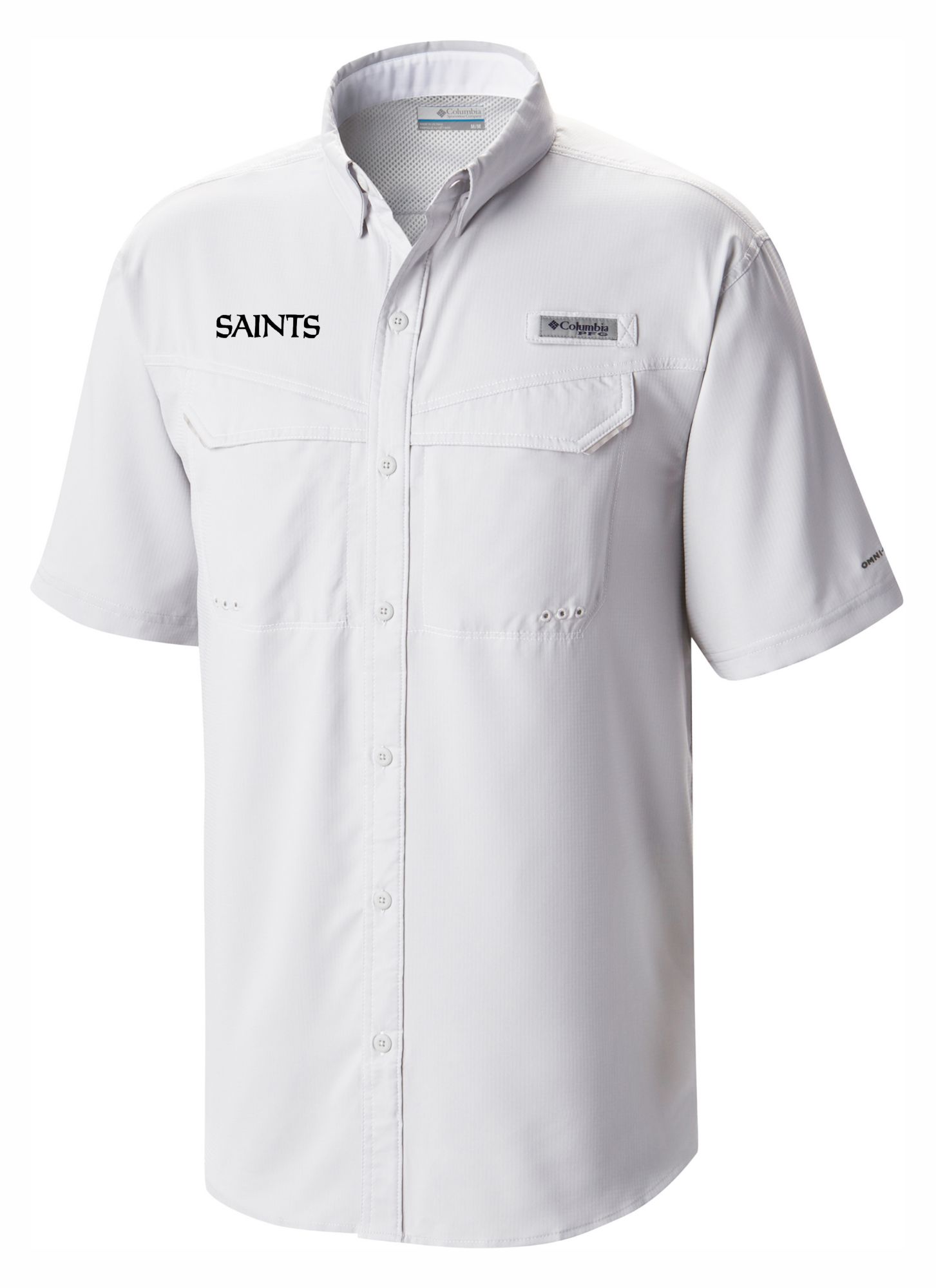Columbia Men's New Orleans Saints White Low Drag Button Down Shirt