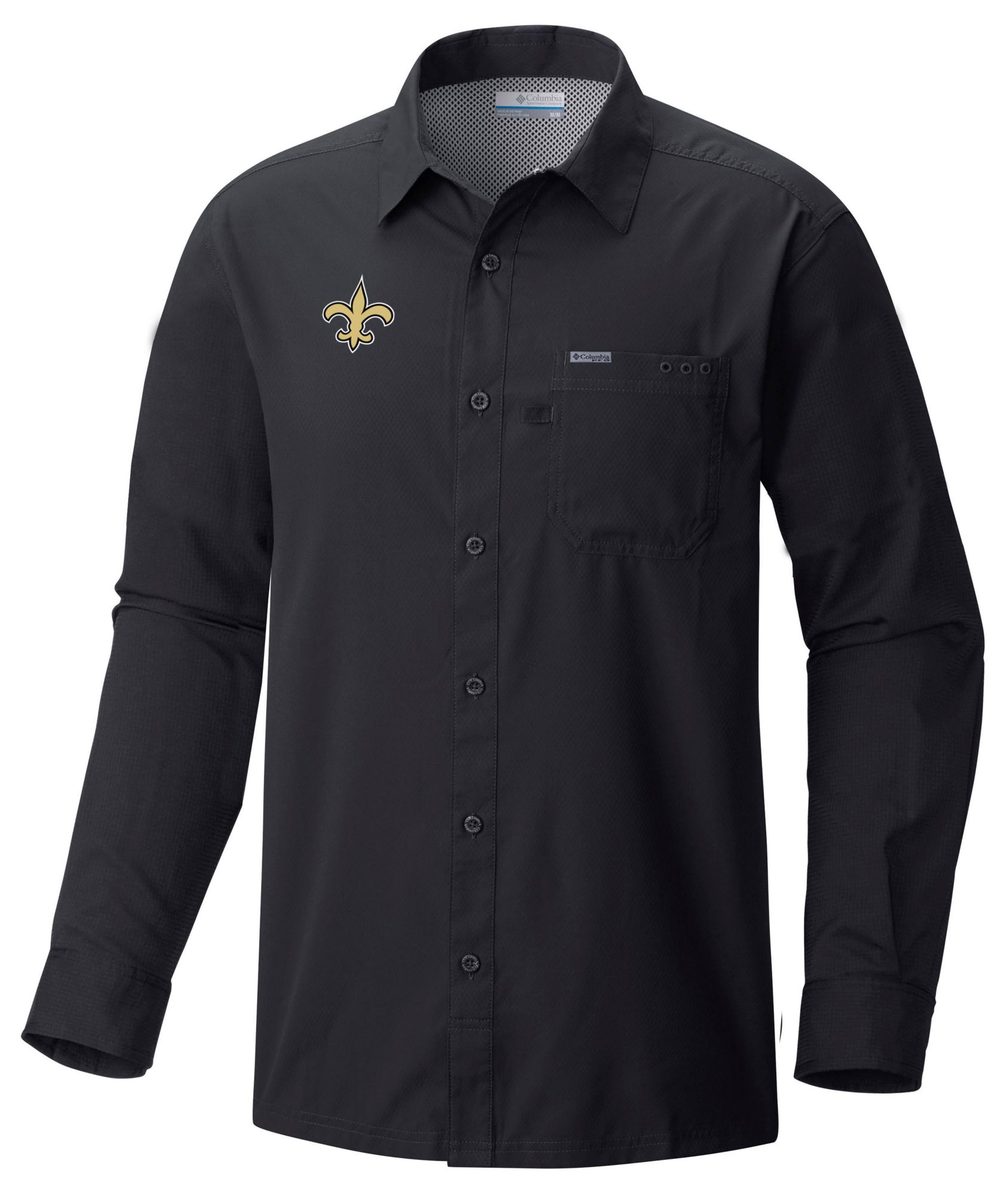 Columbia Men's New Orleans Saints Black Slack Tide Long Sleeve T-Shirt