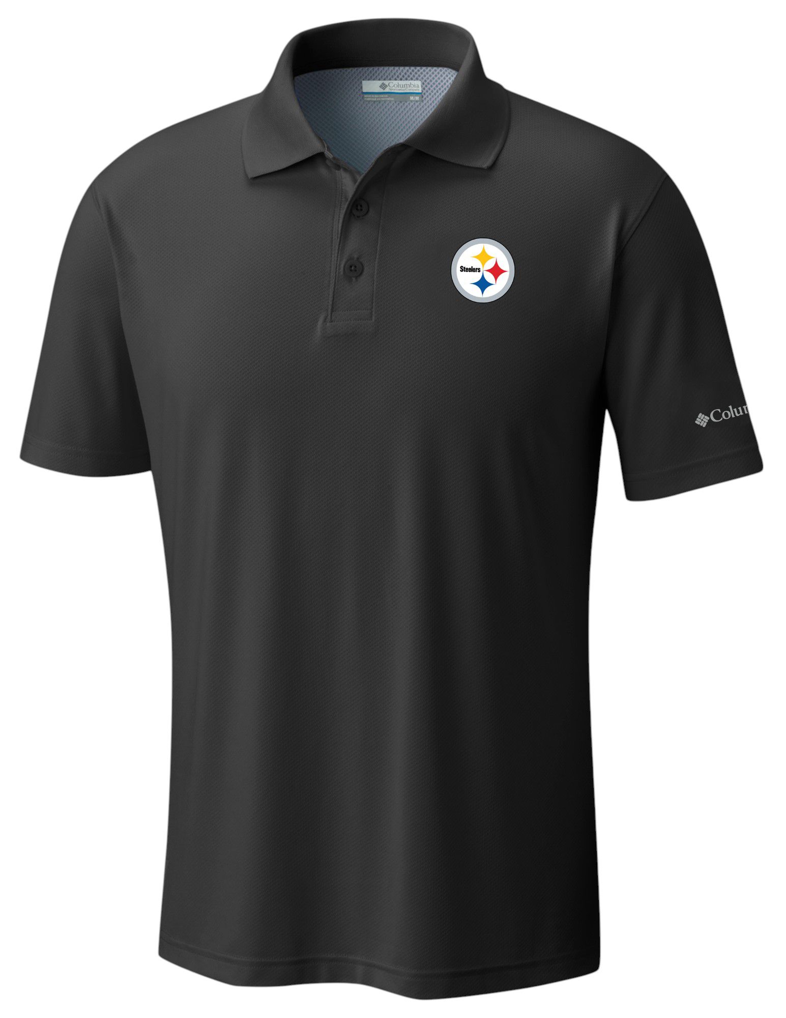 Columbia Men's Pittsburgh Steelers Black Low Drag Offshore Polo