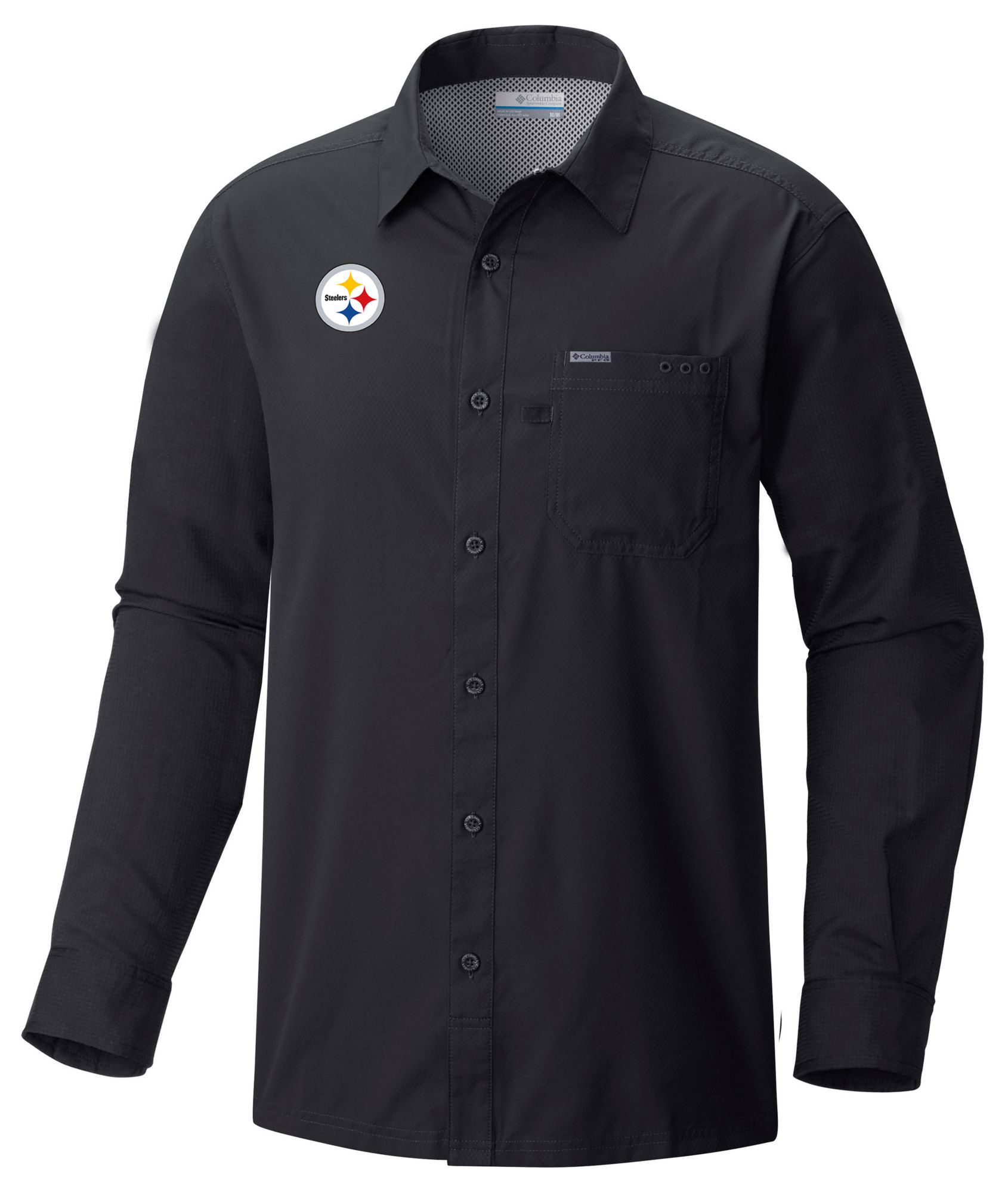 Columbia Men's Pittsburgh Steelers Black Slack Tide Long Sleeve T-Shirt