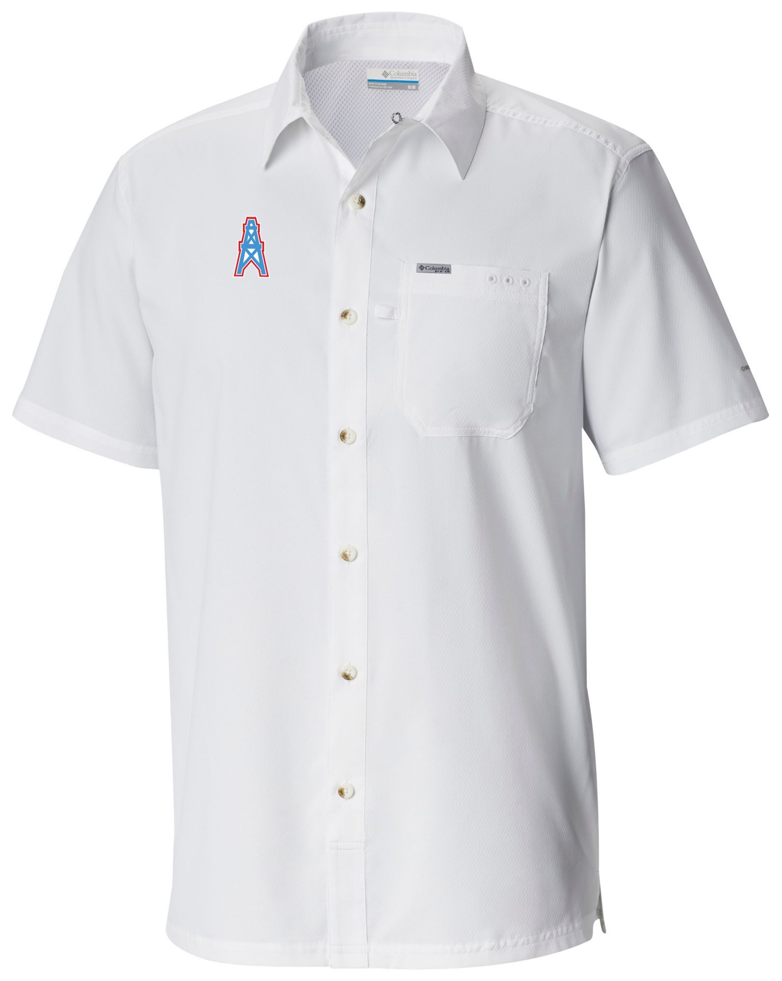 Columbia Men's Tennessee Titans White Slacktide Short Sleeve Shirt