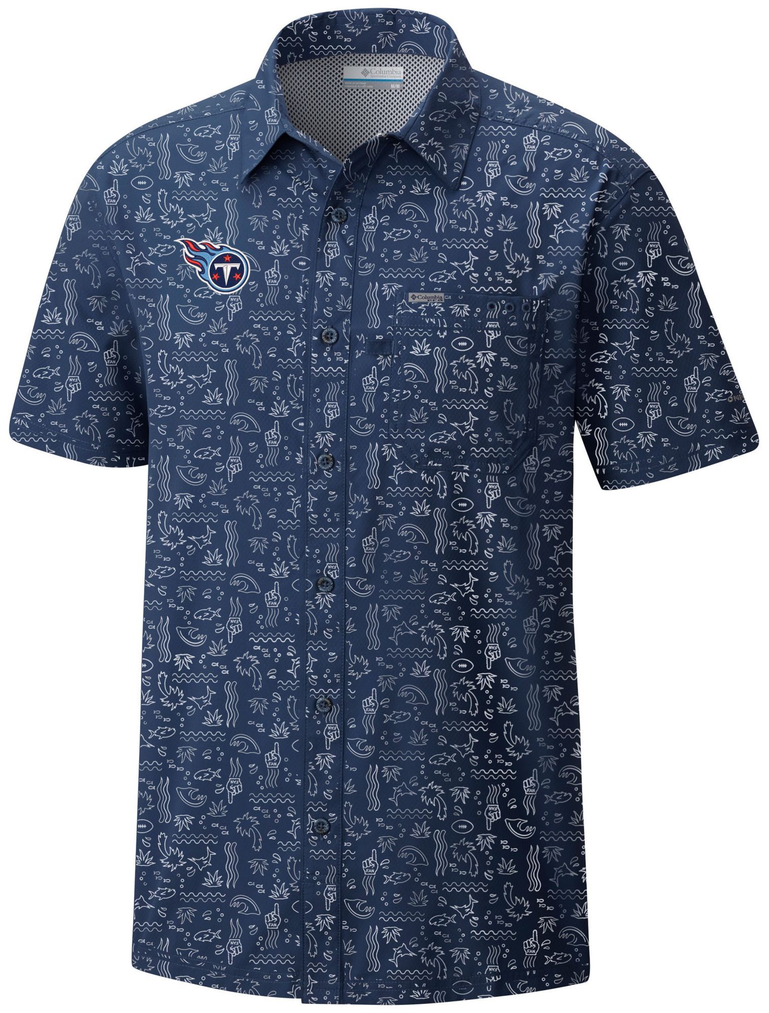 Columbia Men's Tennessee Titans Blue Slacktide Short Sleeve Shirt