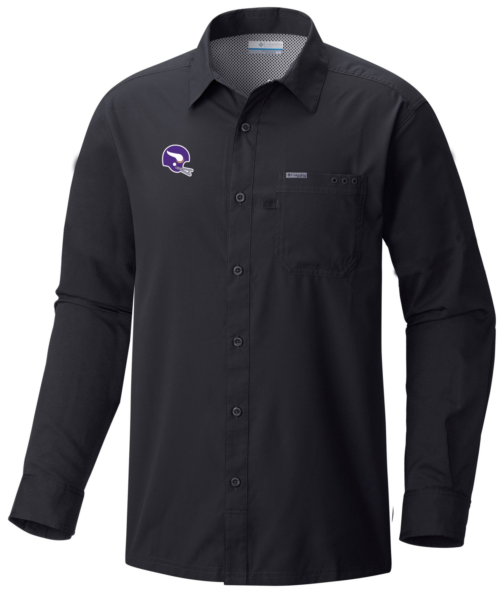 Columbia Men's Minnesota Vikings Black Slacktide Long Sleeve Shirt