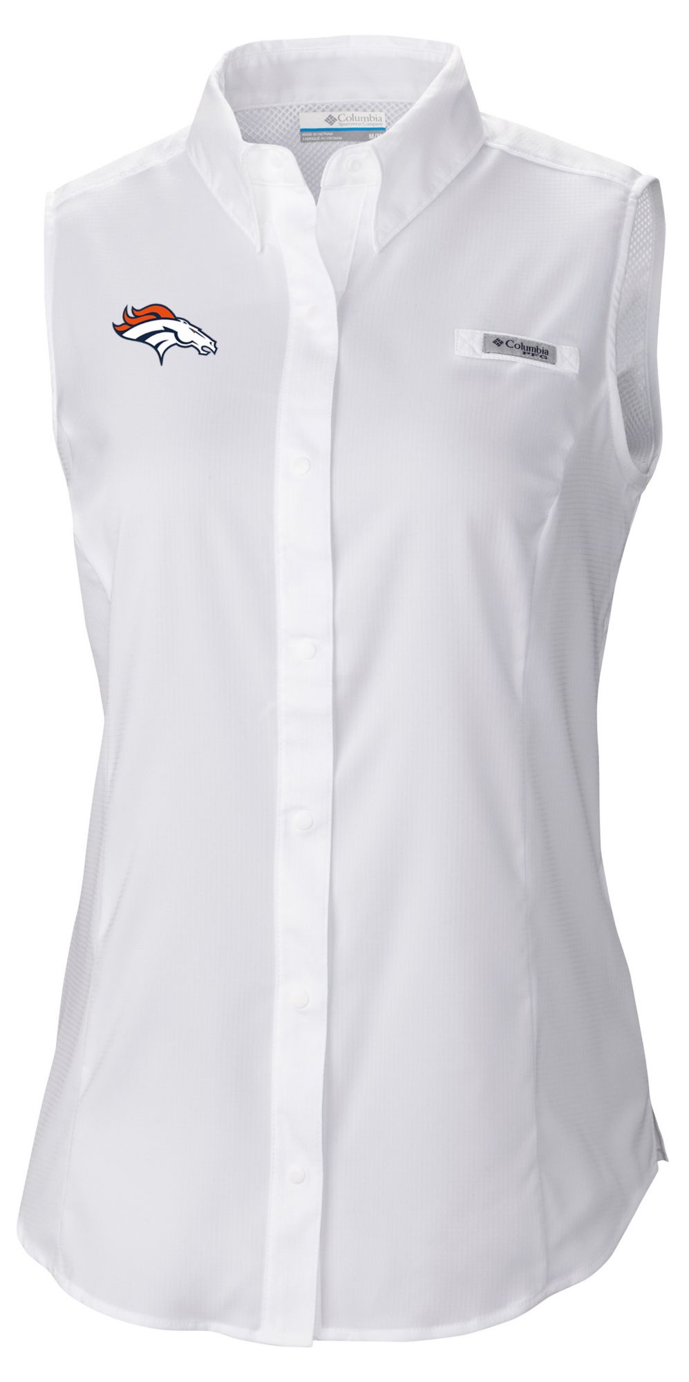 Columbia Women's Denver Broncos White Tamiami Sleeveless Shirt