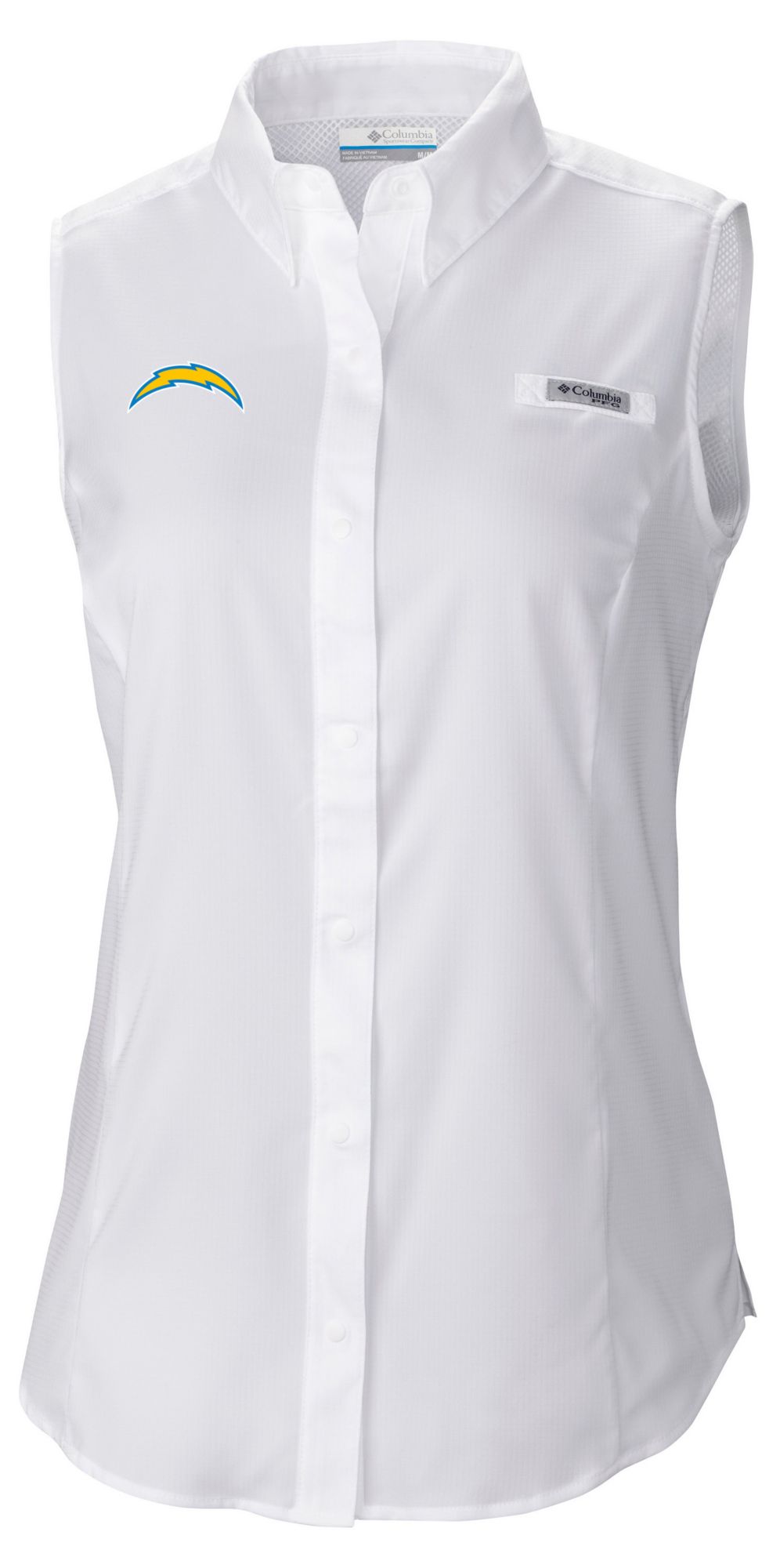 Columbia Women's Los Angeles Chargers White Tamiami Sleeveless Shirt