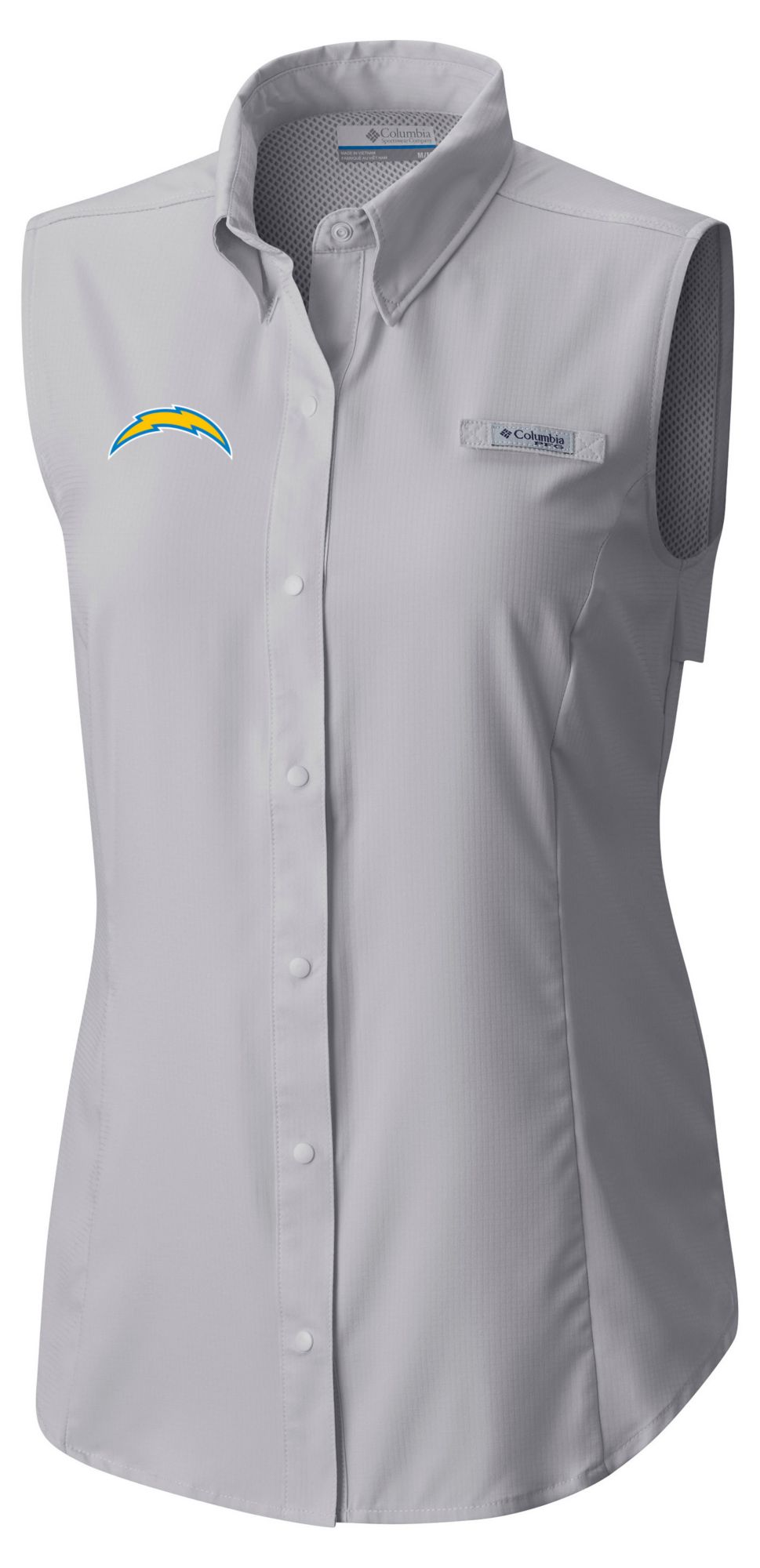 Columbia Women's Los Angeles Chargers Grey Tamiami Sleeveless Shirt