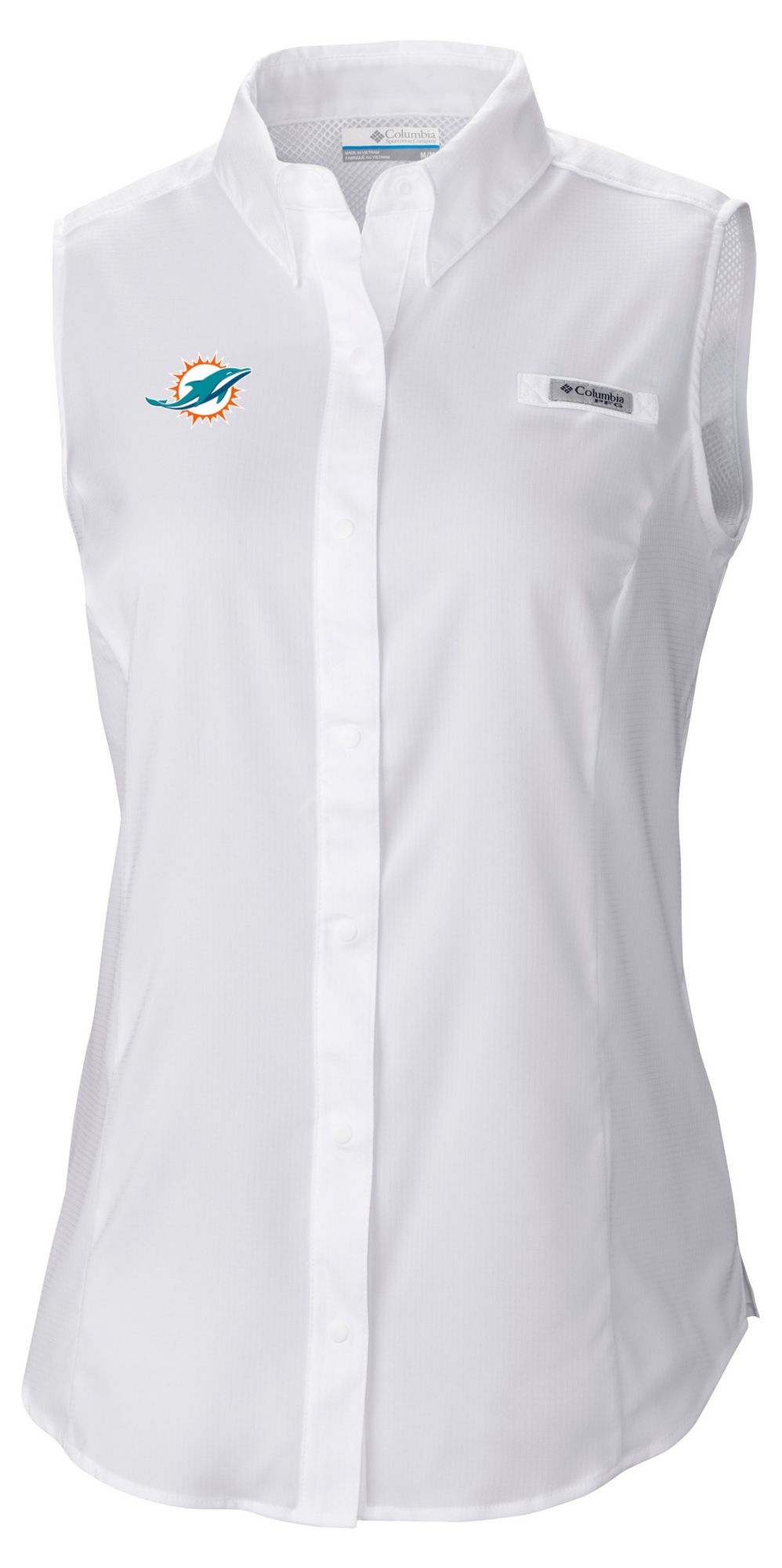 Columbia Women's Miami Dolphins White Tamiami Sleeveless Shirt