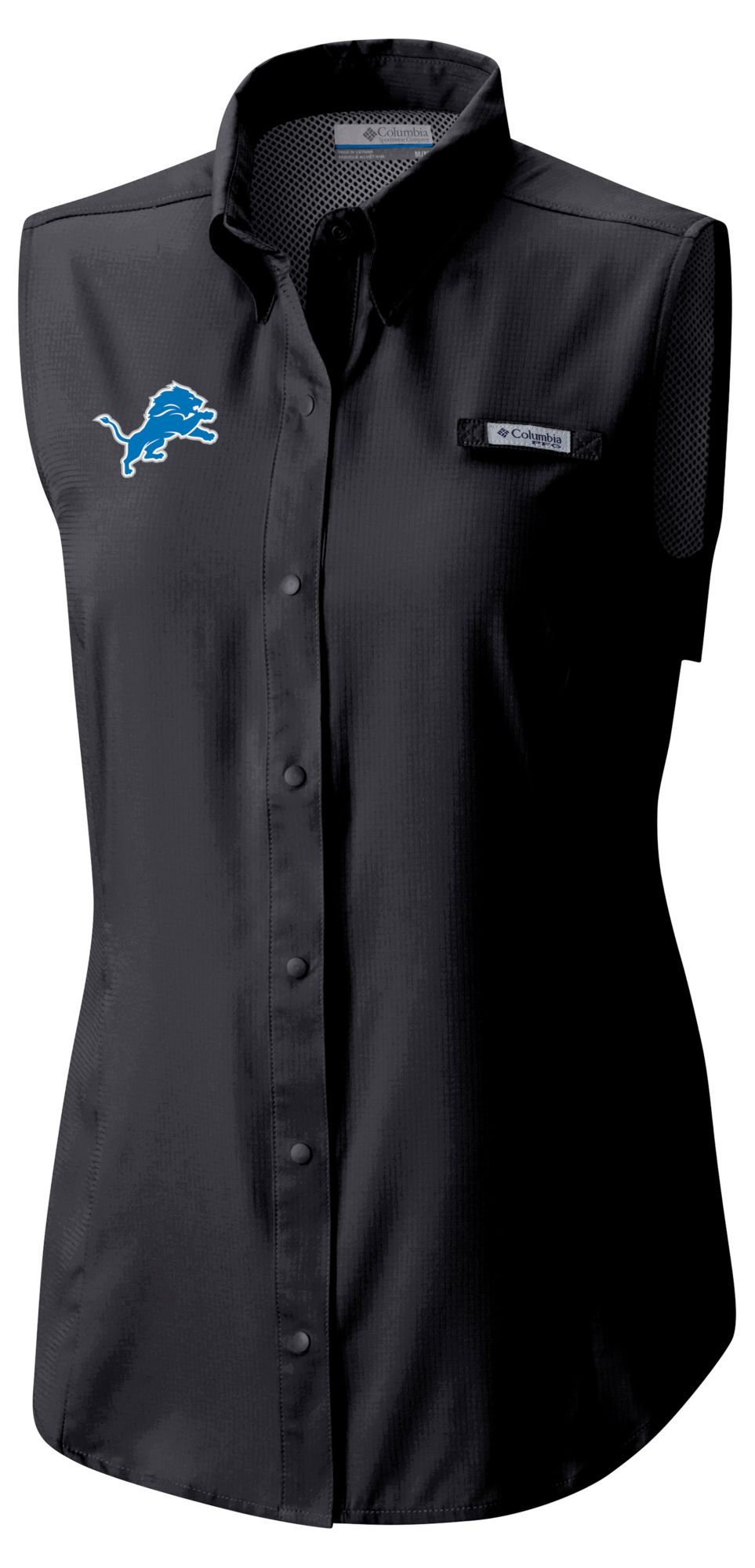 Columbia Women's Detroit Lions Black Tamiami Sleeveless Shirt