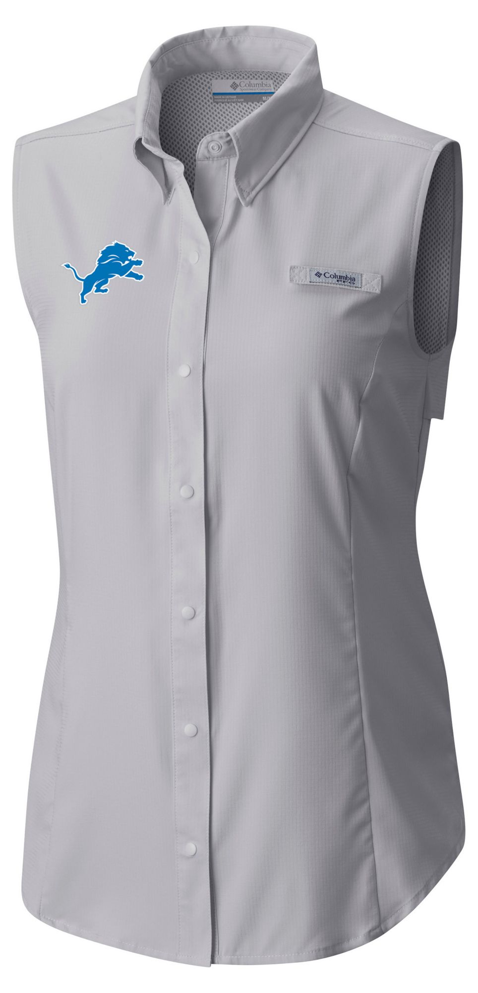 Columbia Women's Detroit Lions Grey Tamiami Sleeveless Shirt