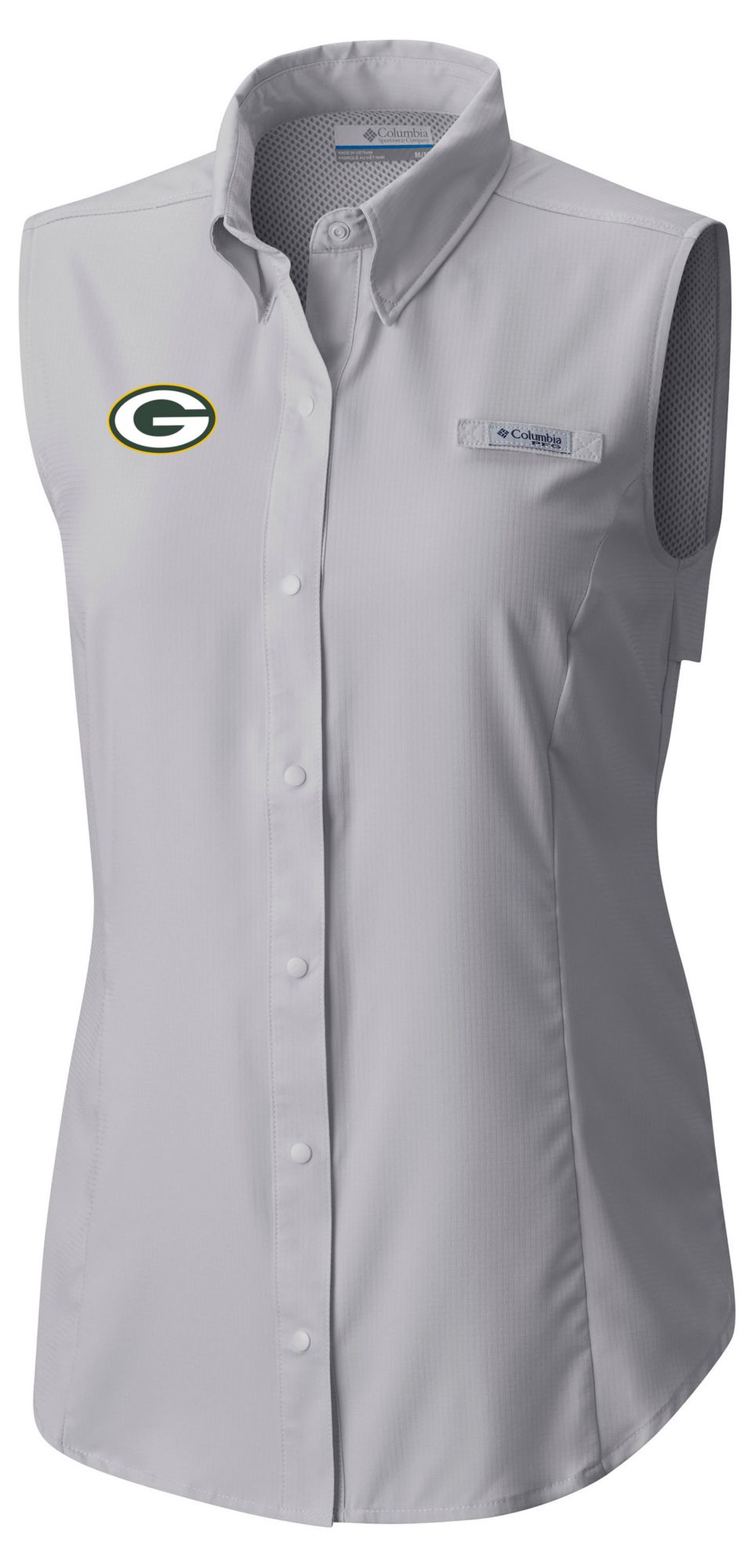 Columbia Women's Green Bay Packers Grey Tamiami Sleeveless Shirt