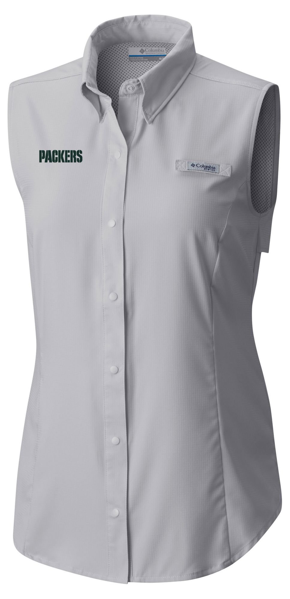 Columbia Women's Green Bay Packers Grey Tamiami Sleeveless Shirt