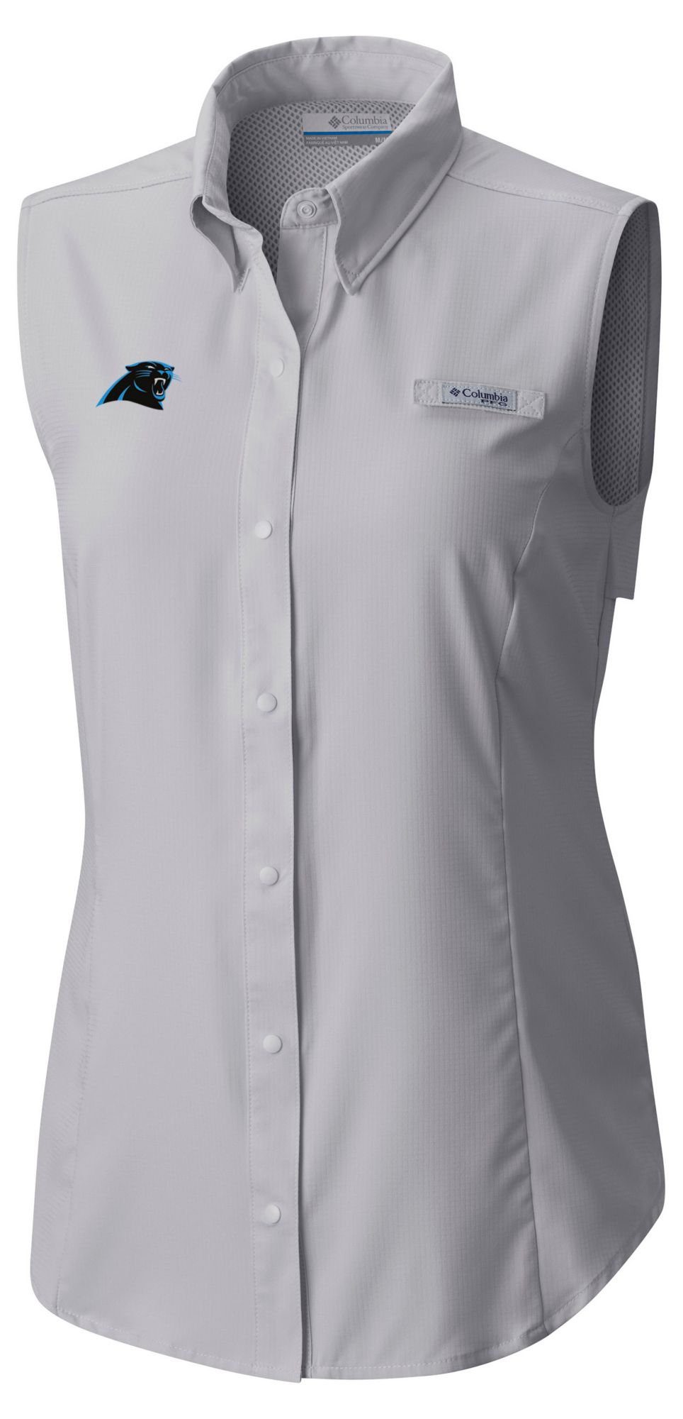 Columbia Women's Carolina Panthers Grey Tamiami Sleeveless Shirt