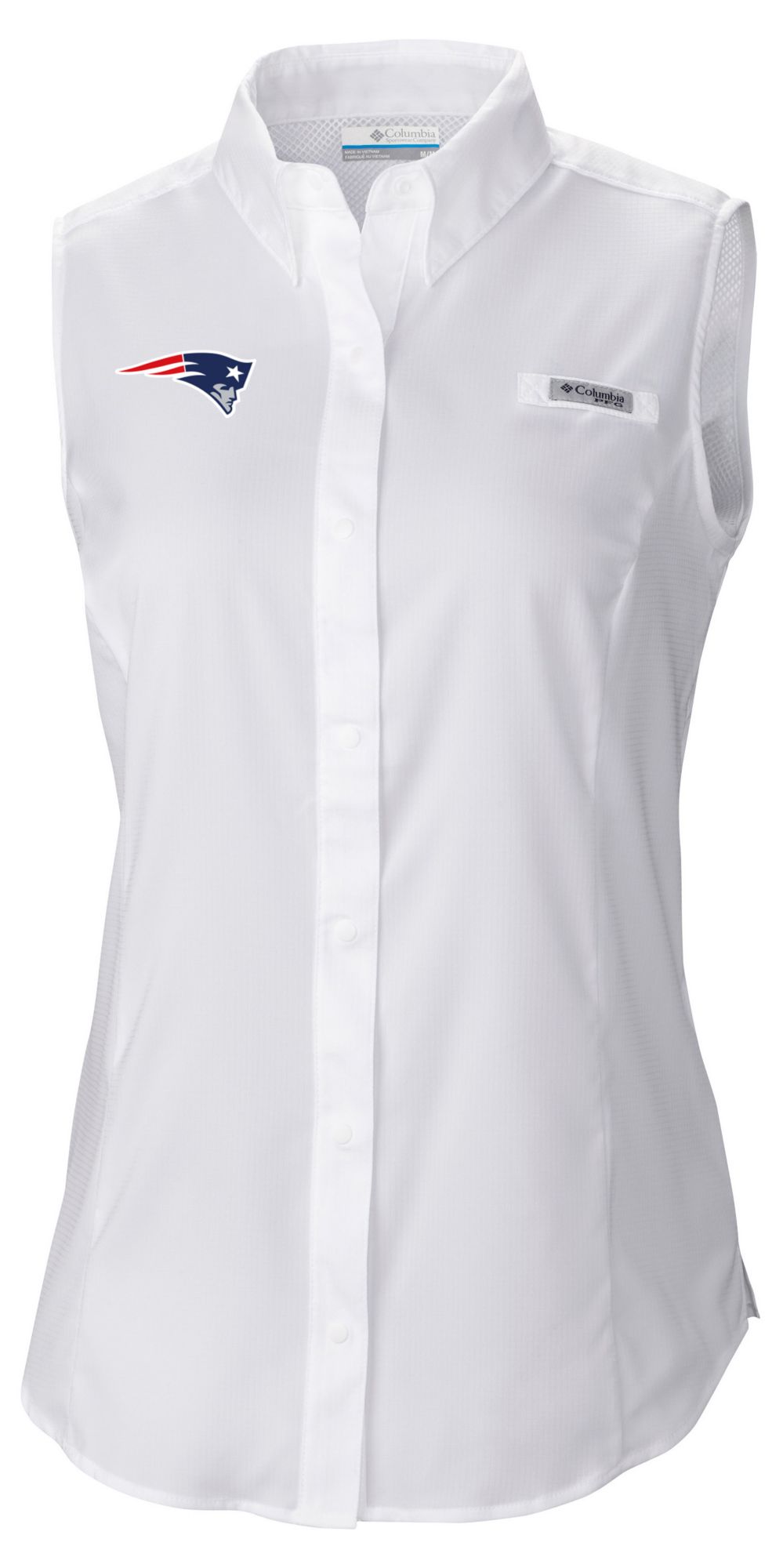 Columbia Women's New England Patriots White Tamiami Sleeveless Shirt
