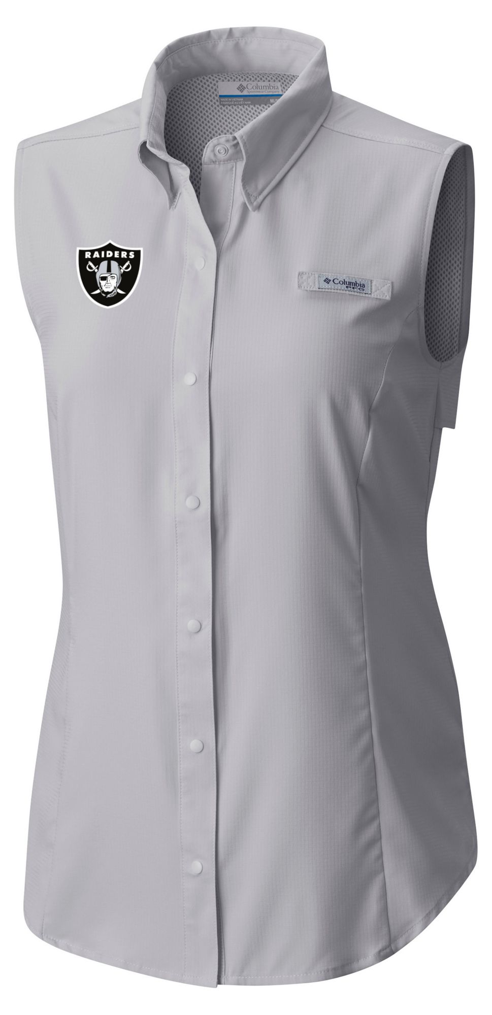 Columbia Women's Las Vegas Raiders Grey Tamiami Sleeveless Shirt